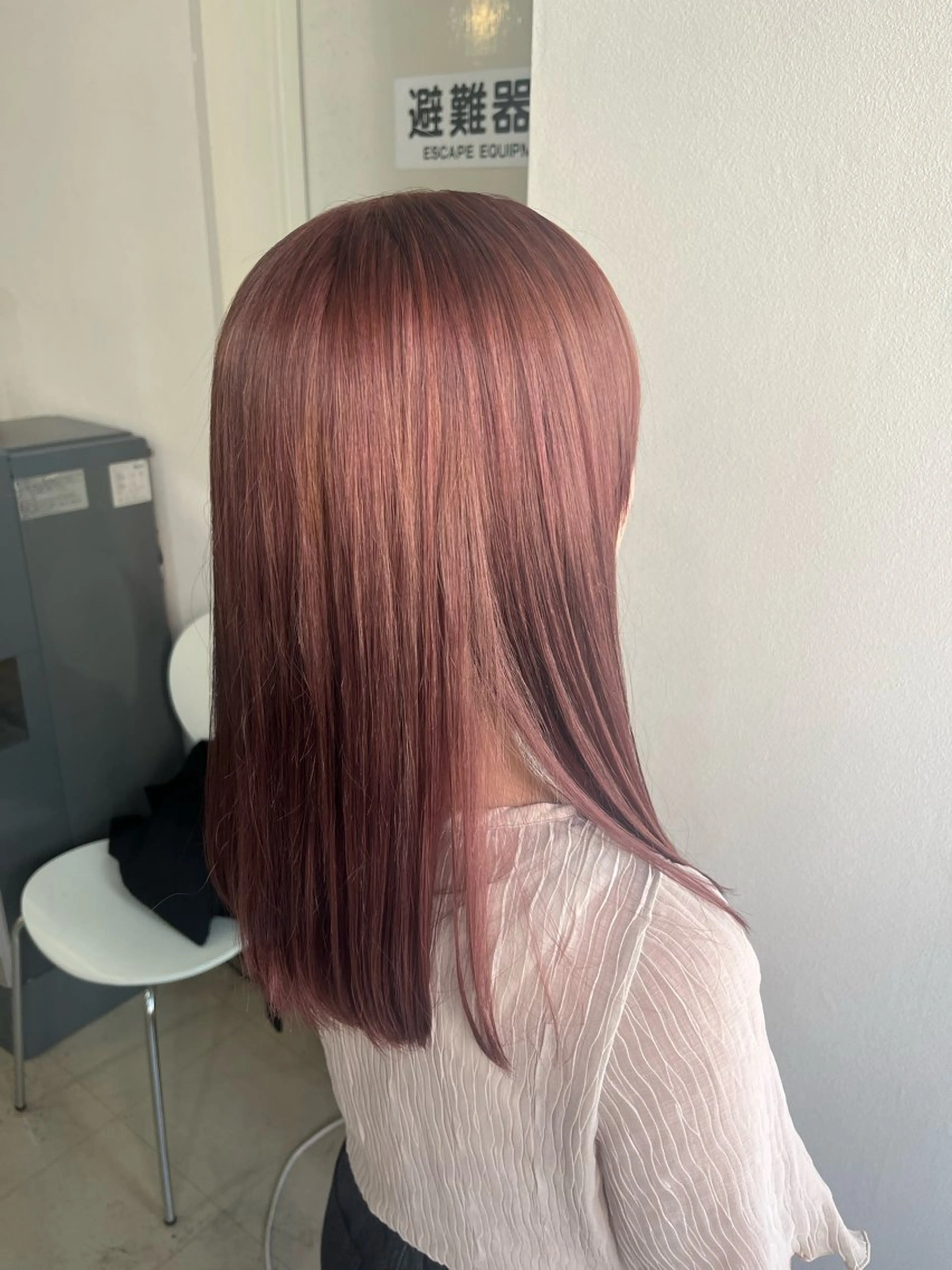 セミロング カラー ベージュカラー ピンクカラー Sherry/R 三川町　山本なつみのヘアスタイル