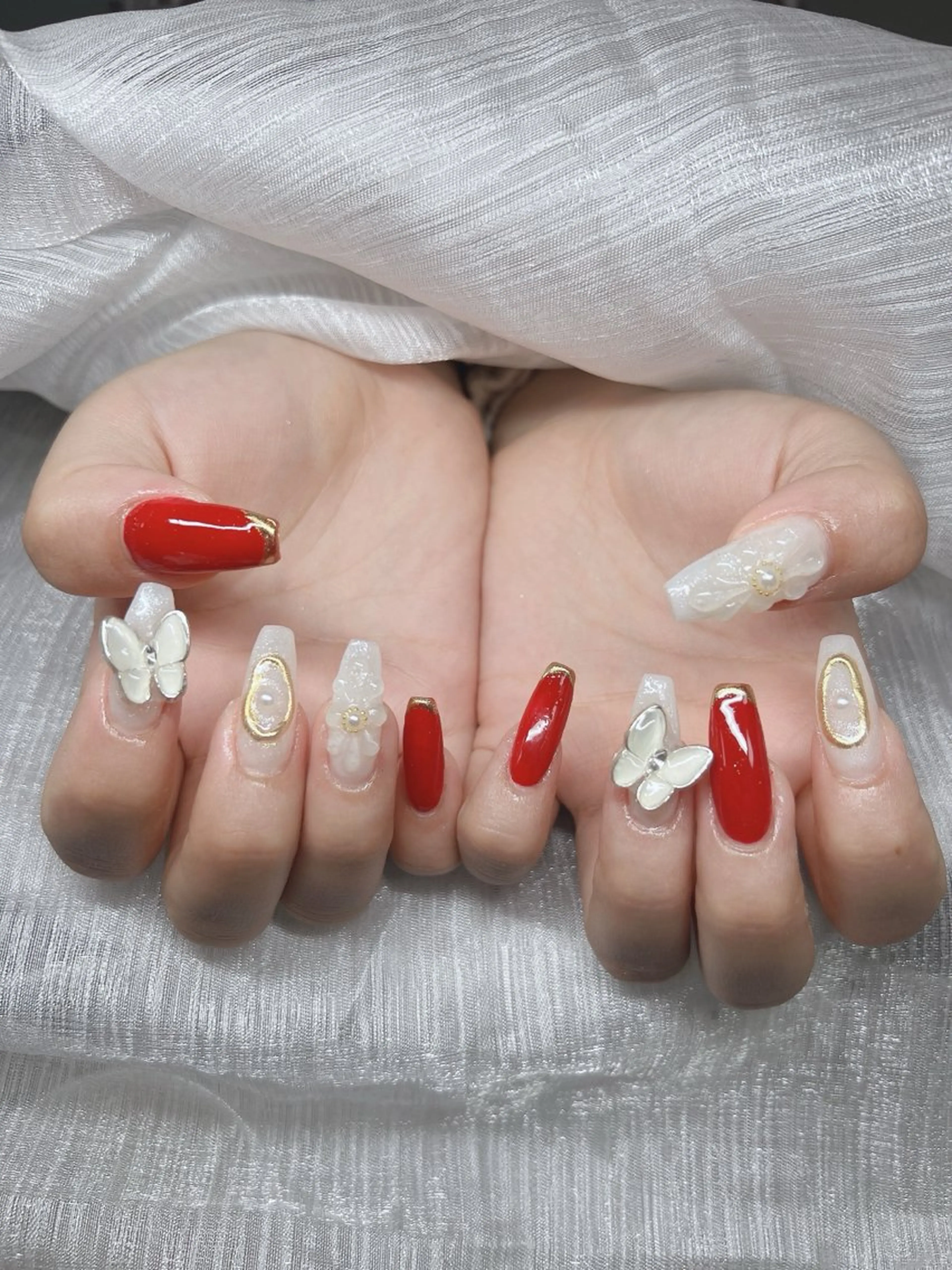 ネイル オーロラネイル チークネイル 長さ出し フットネイル フレンチネイル Lee Nails チップ長さだし専門店のネイルデザイン