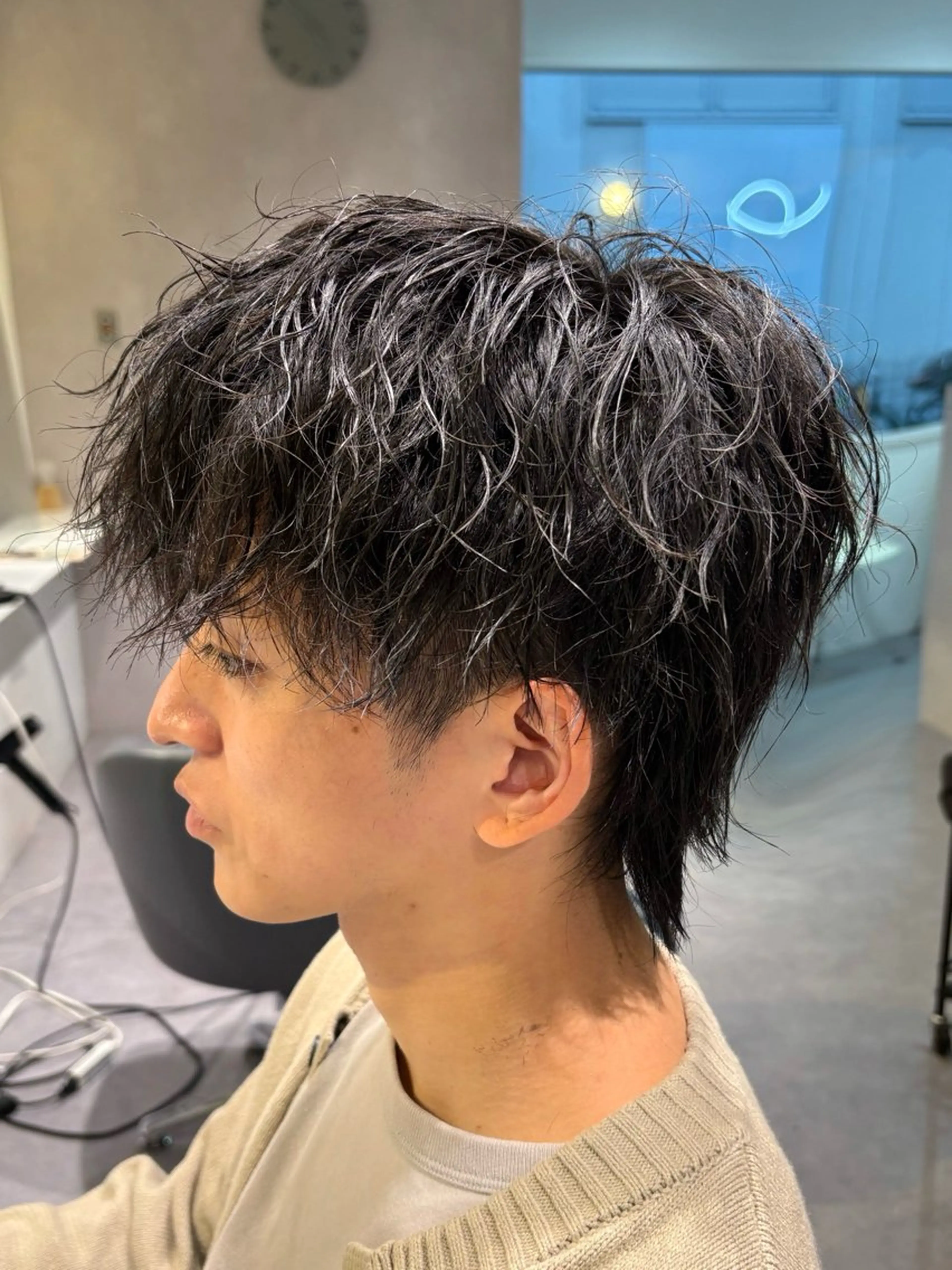 パーマ メンズ 濱口 健慎のヘアスタイル