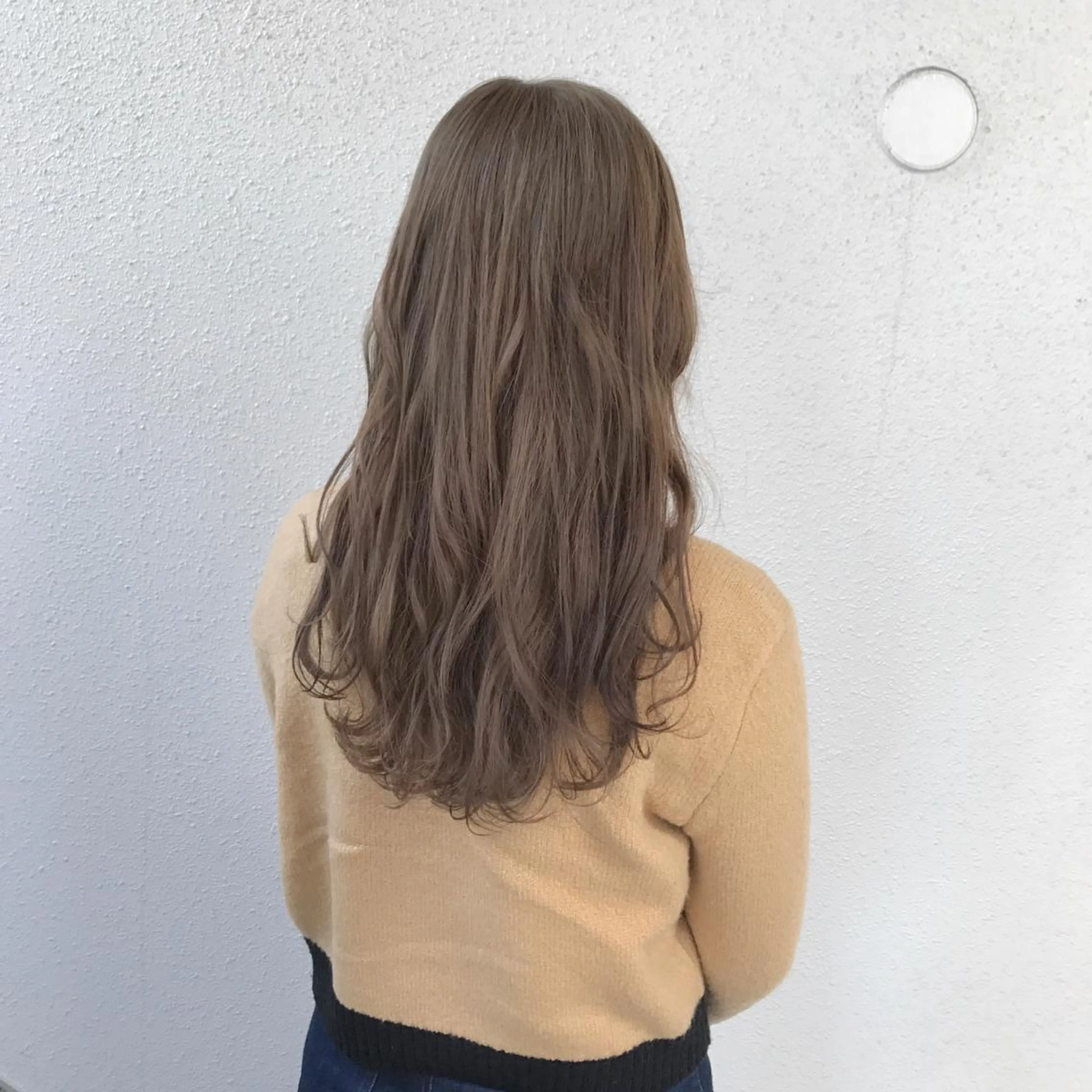 ロング カラー アッシュ アッシュグレー アッシュグレージュ ダブルカラー グレージュ インナーカラー/天神 ブリーチ/吉田のヘアスタイル