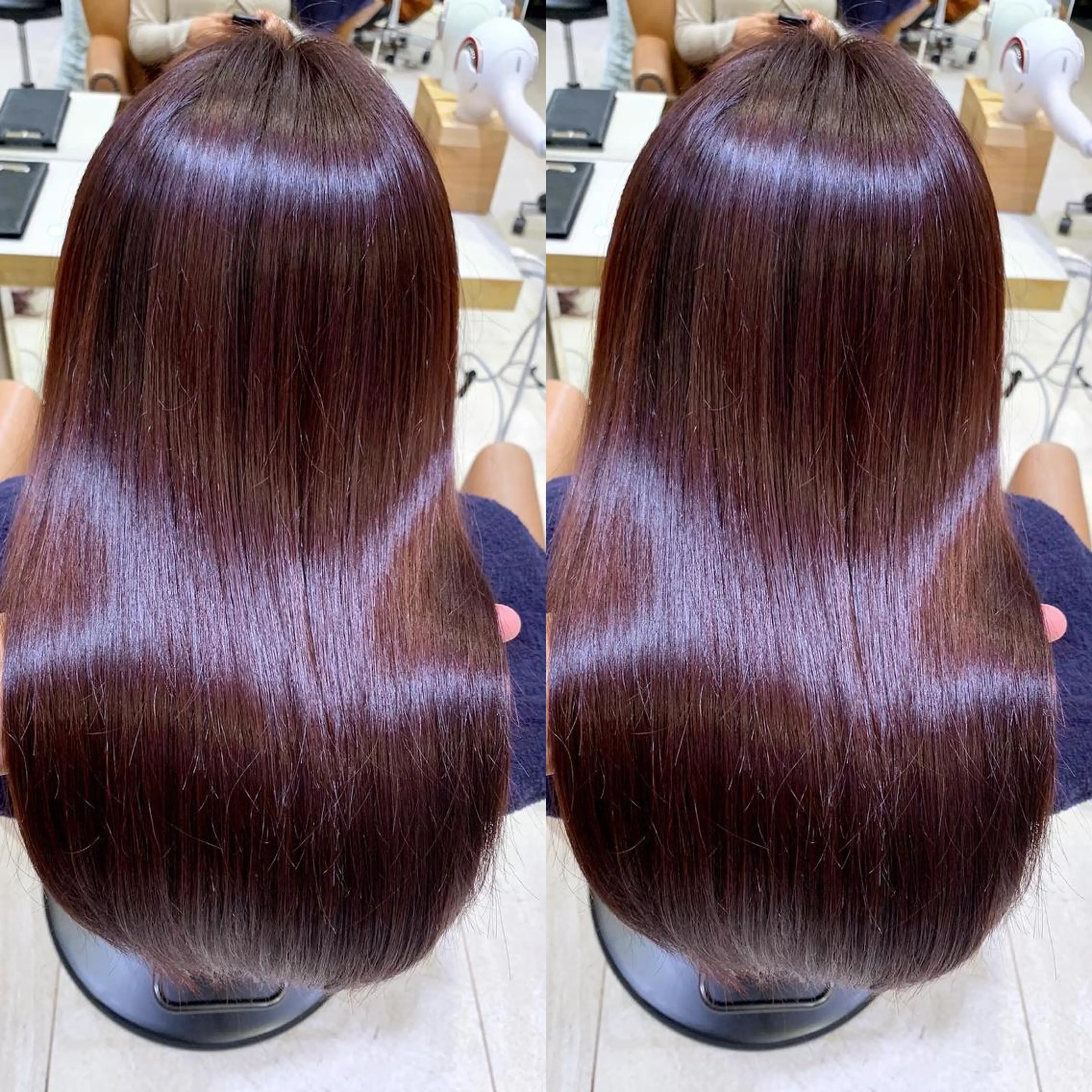 セミロング カラー 黒髪 ブルーカラー ブルーブラック インナーカラー くせ毛 カット ヘアカラー トリートメント 渋谷レイヤーカット❌ 縮毛矯正専門/武田涼のヘアスタイル