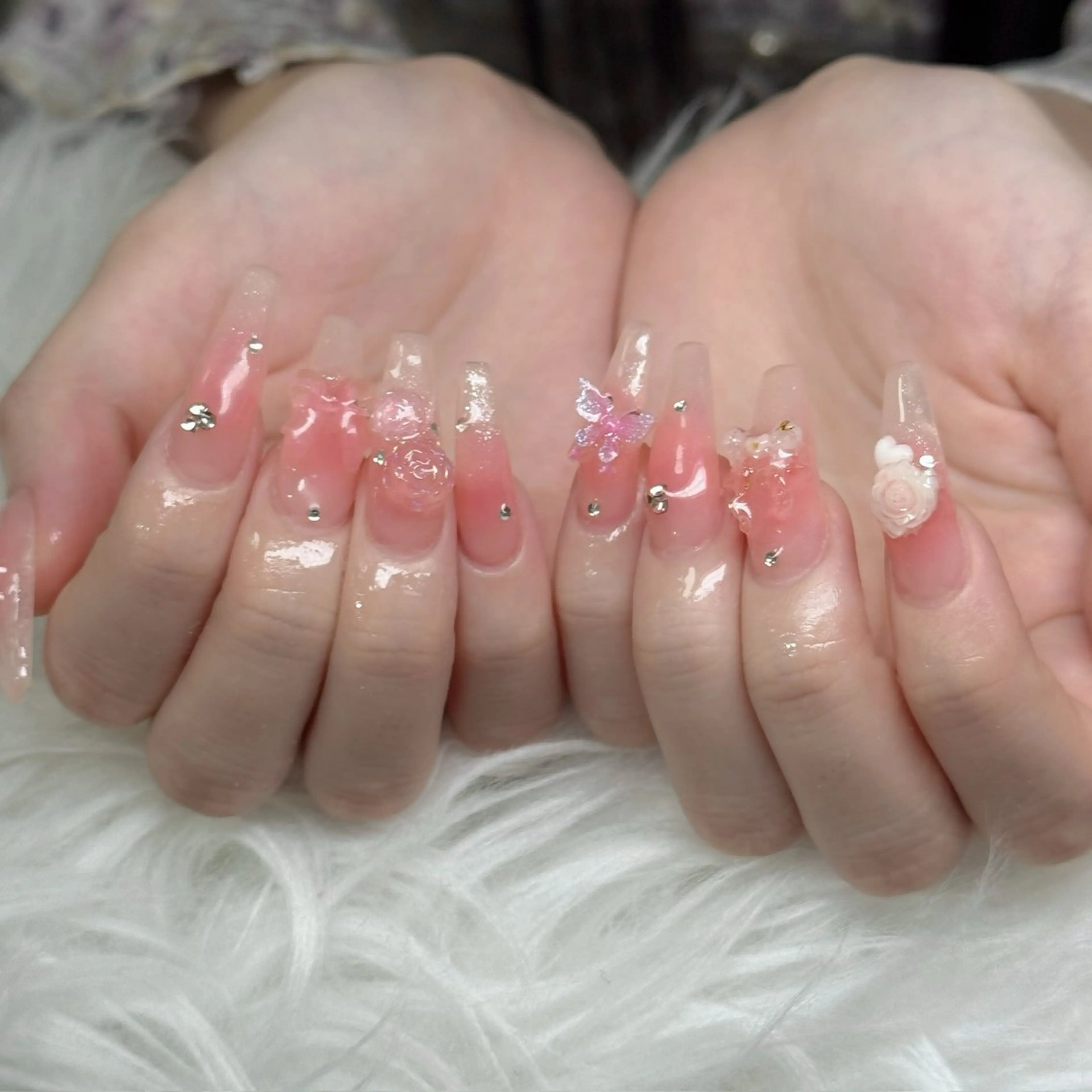 ネイル フットネイル フレンチネイル グラデーション 韓国ネイル ロングネイル ハンドネイル Hani Nail XUKAのネイルデザイン
