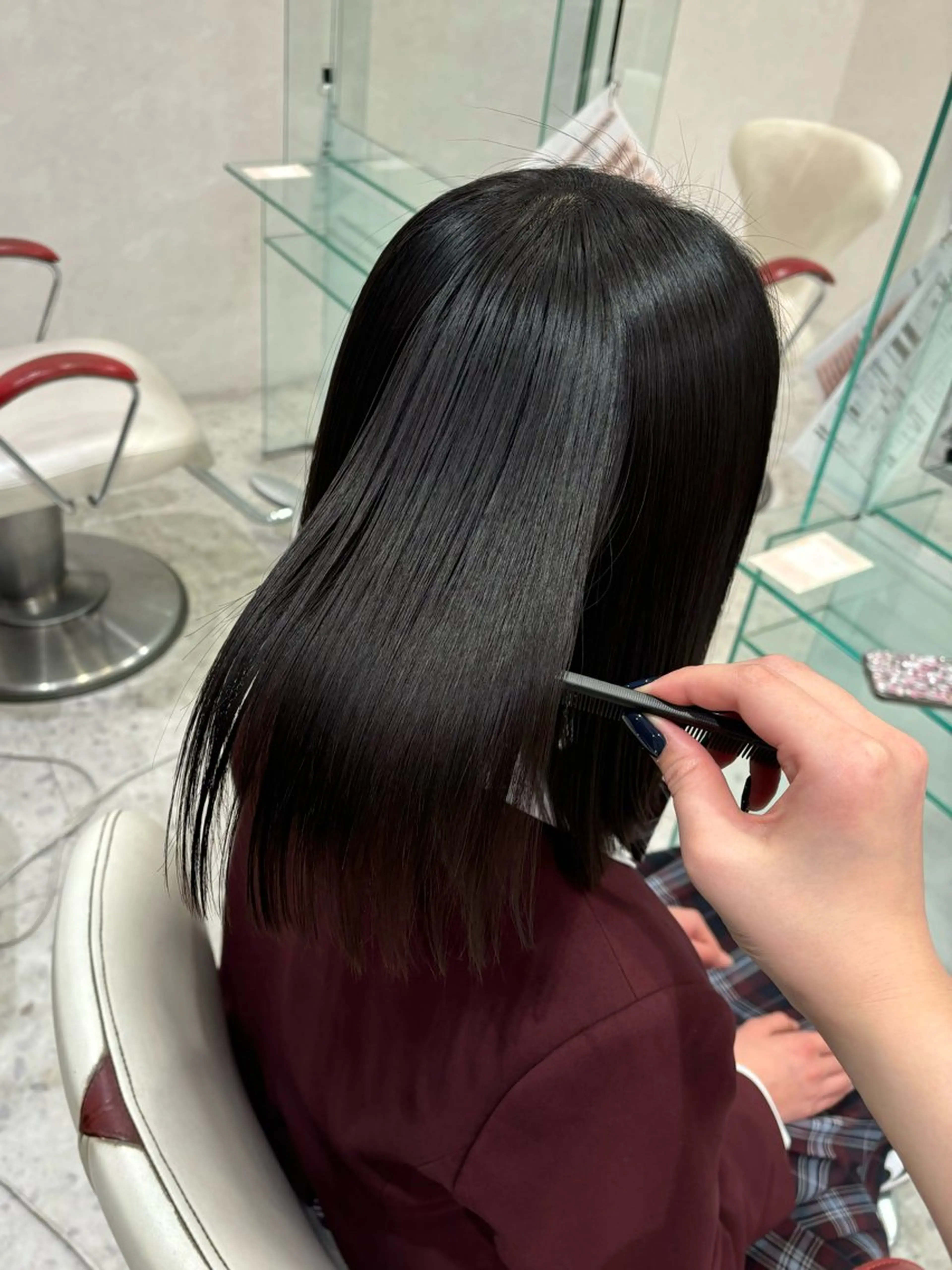 ミディアム 縮毛矯正 縮毛矯正/髪質改善 /山田梨央のヘアスタイル