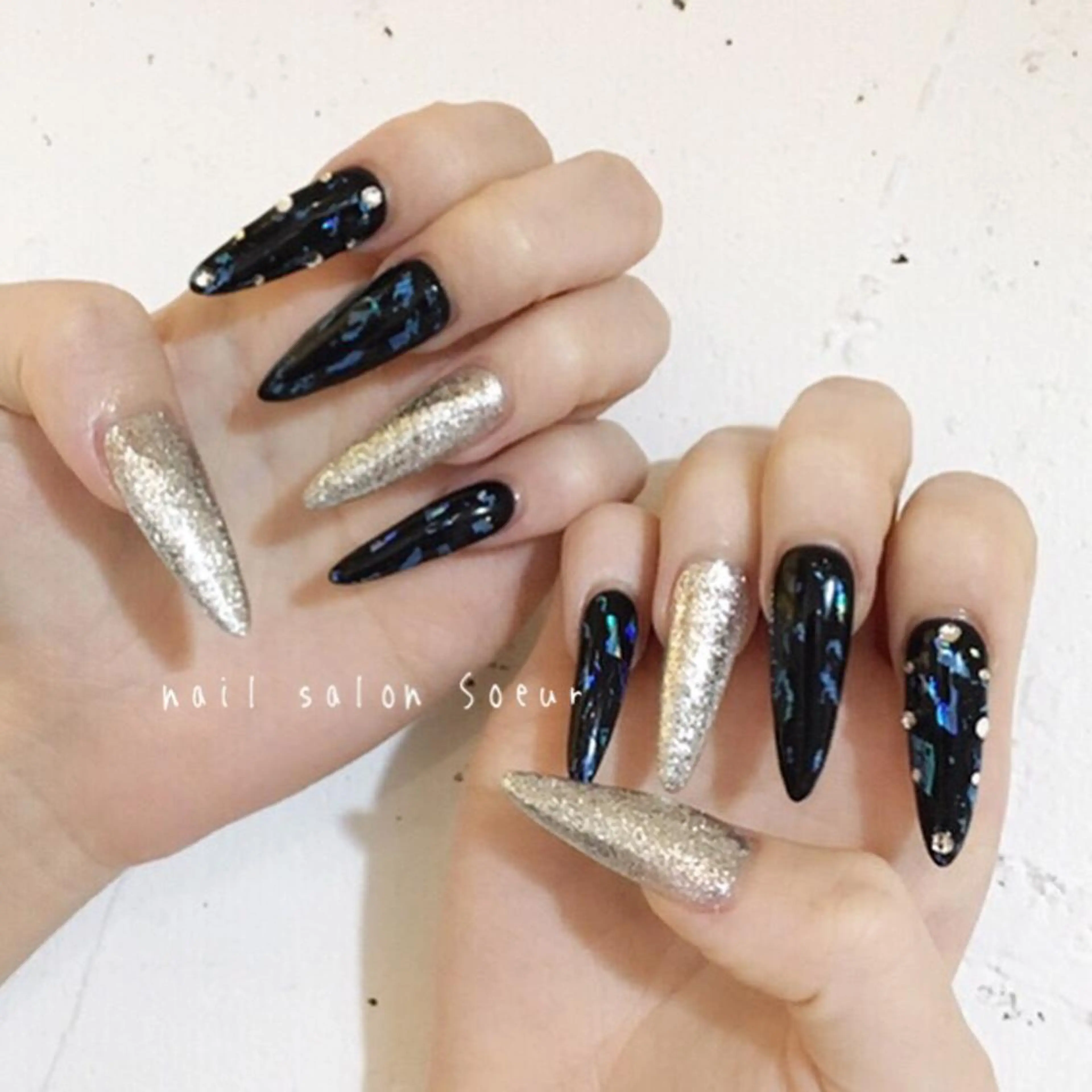 ネイル 長さ出し ロングネイル 持ち込み スカルプネイル ハンドネイル nail salon Soeurのネイルデザイン