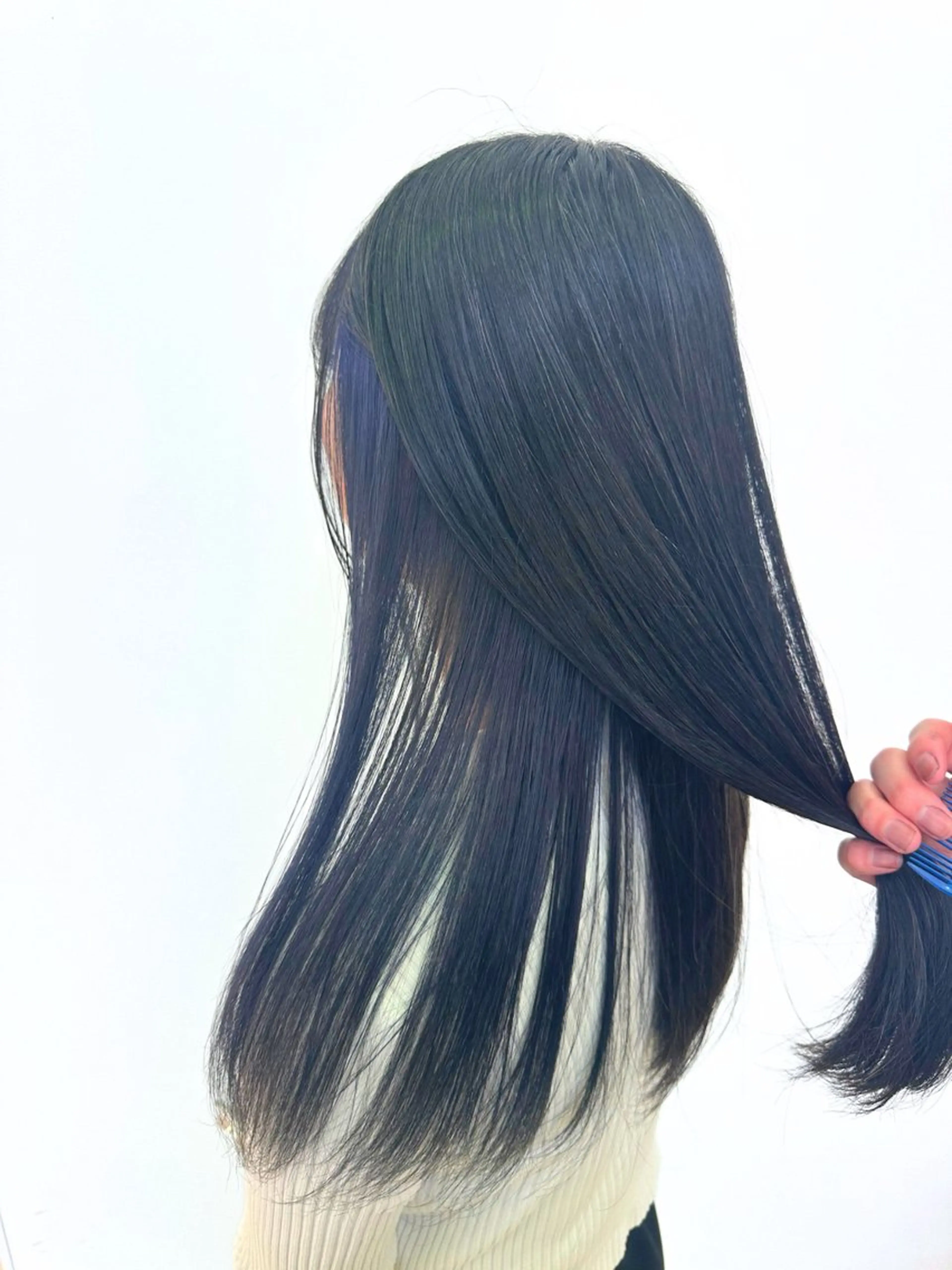 ロング ヘアカラー 髪質改善ストレート インナーカラーハズキのヘアスタイル