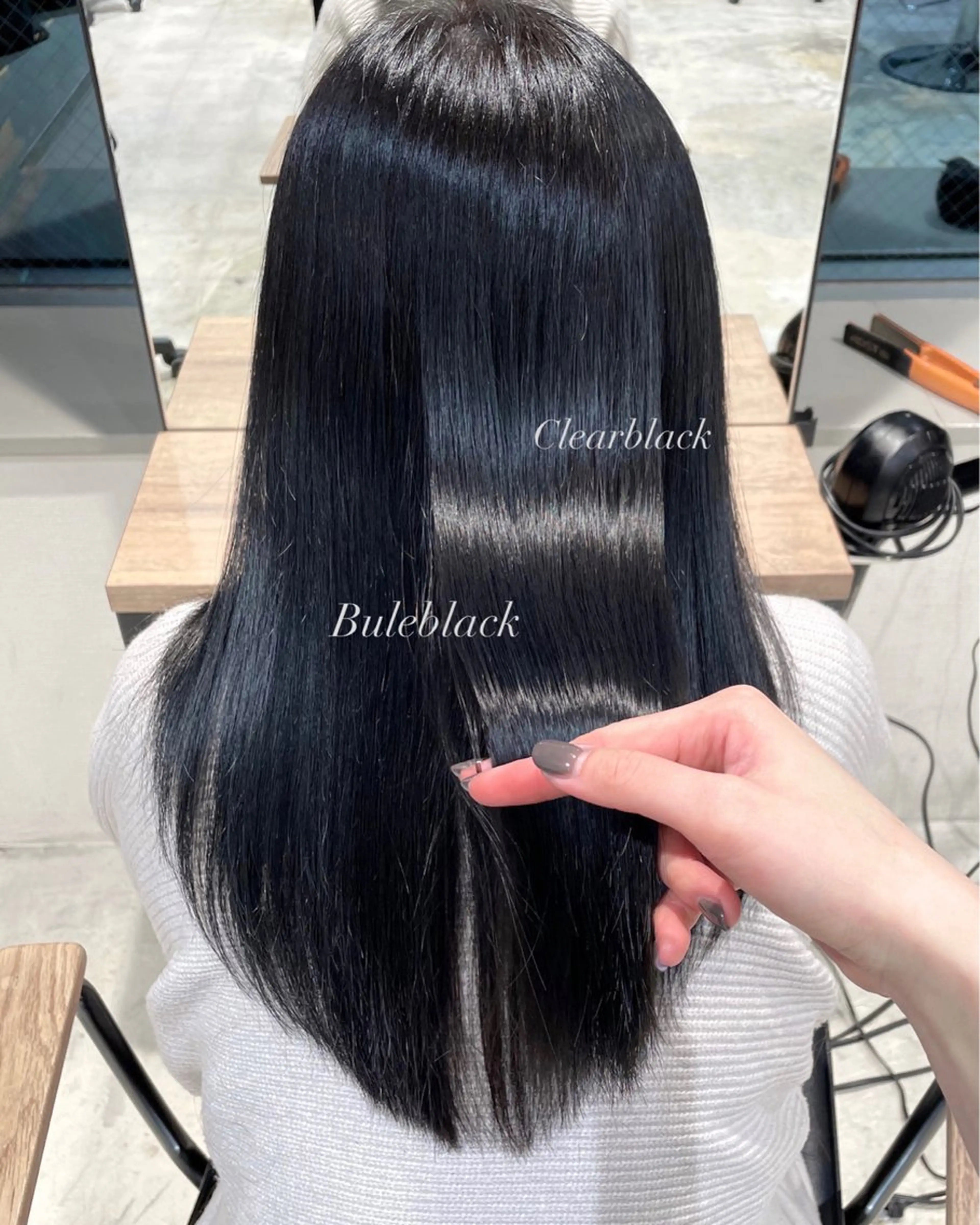 🇰🇷カット+韓国ブルーブラック+AujuaTr🫐【シックにトーンダウン✨失敗ないブルベ冬カラ✨】の写真