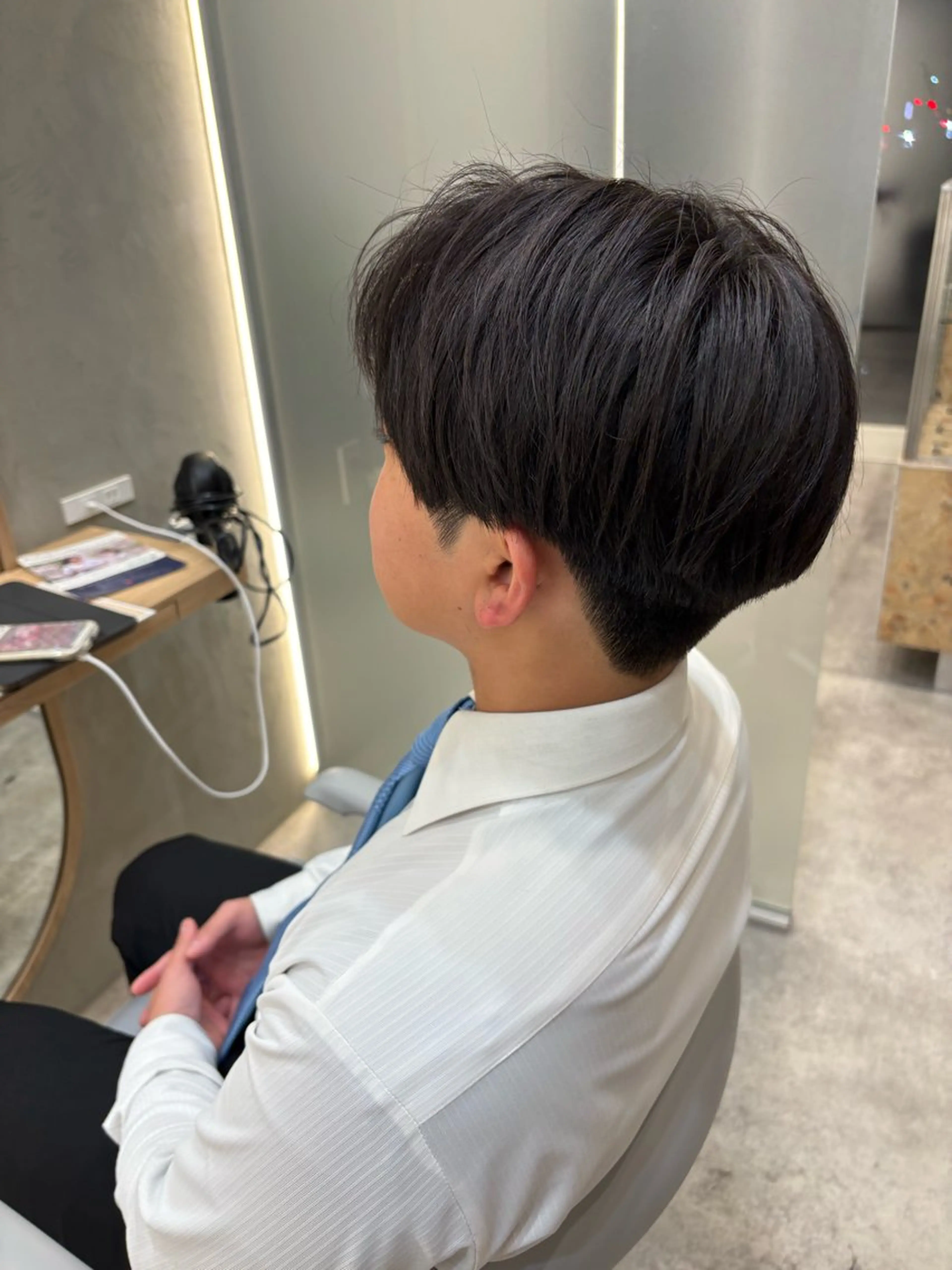 ショート メンズ ビジネス センターパート 学生（メンズ向け） 学生 岩岸 すずのヘアスタイル