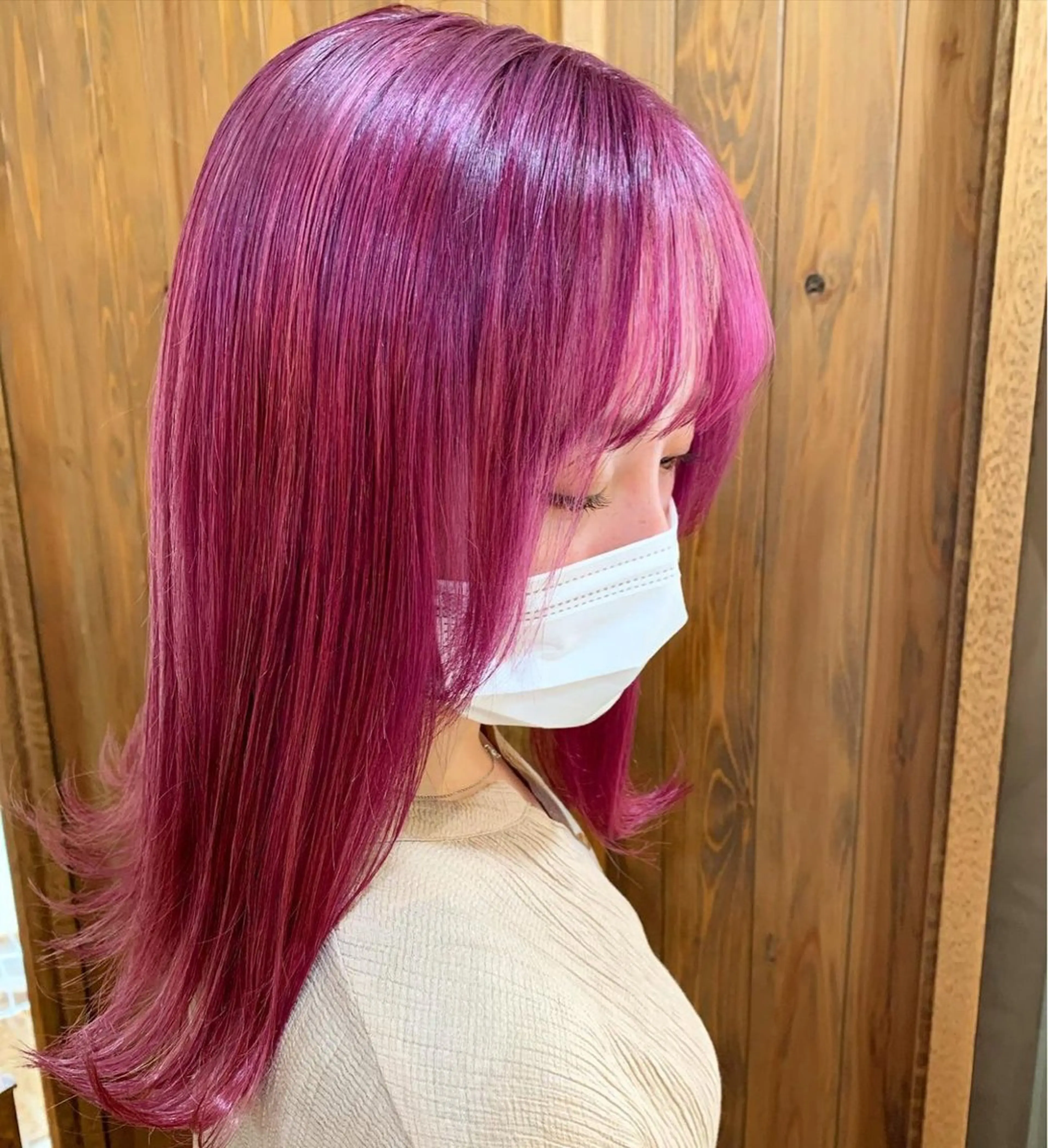 セミロング カラー 藤田 衣子のヘアスタイル