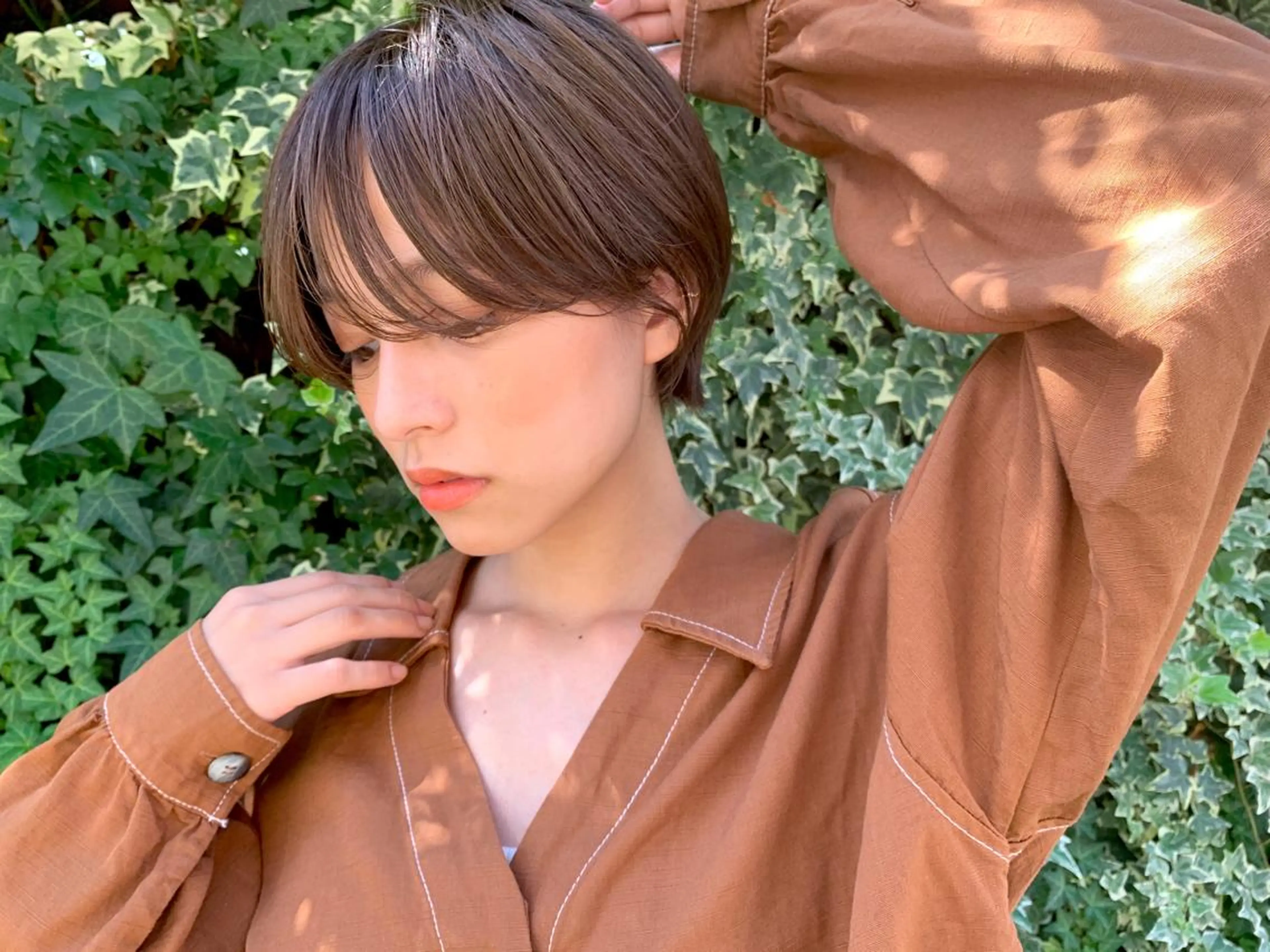 ショート ヘアアレンジ 髪質改善カラー&TR 縮毛矯正/弱酸性矯正のヘアスタイル