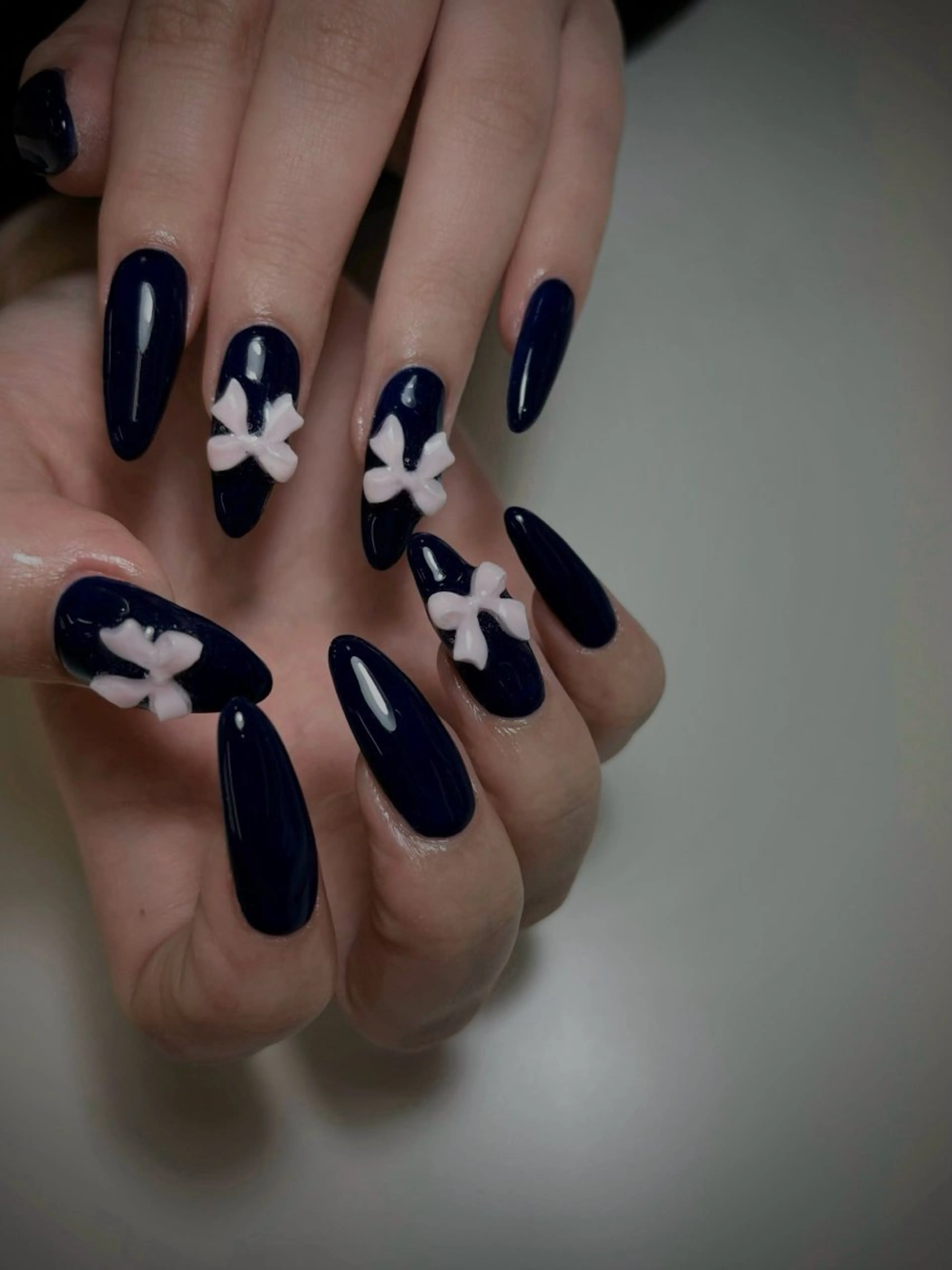 ネイル ネイビー ハンドネイル Arowa 伊田のネイルデザイン