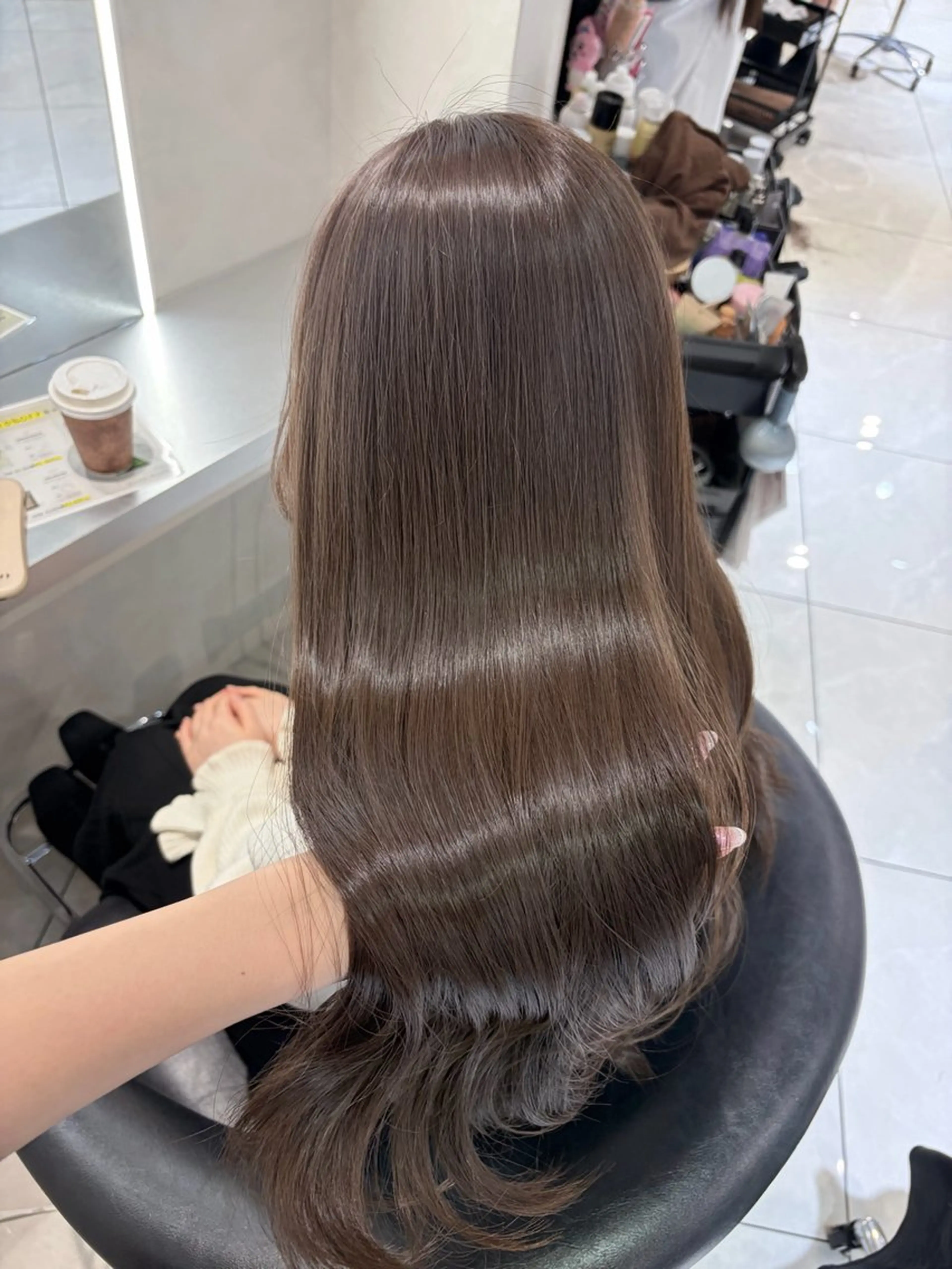 ロング カラー 透明感カラー グレージュ カット ヘアカラー トリートメント 韓国レイヤー×モテ髪 /MITSUKI🤍のヘアスタイル