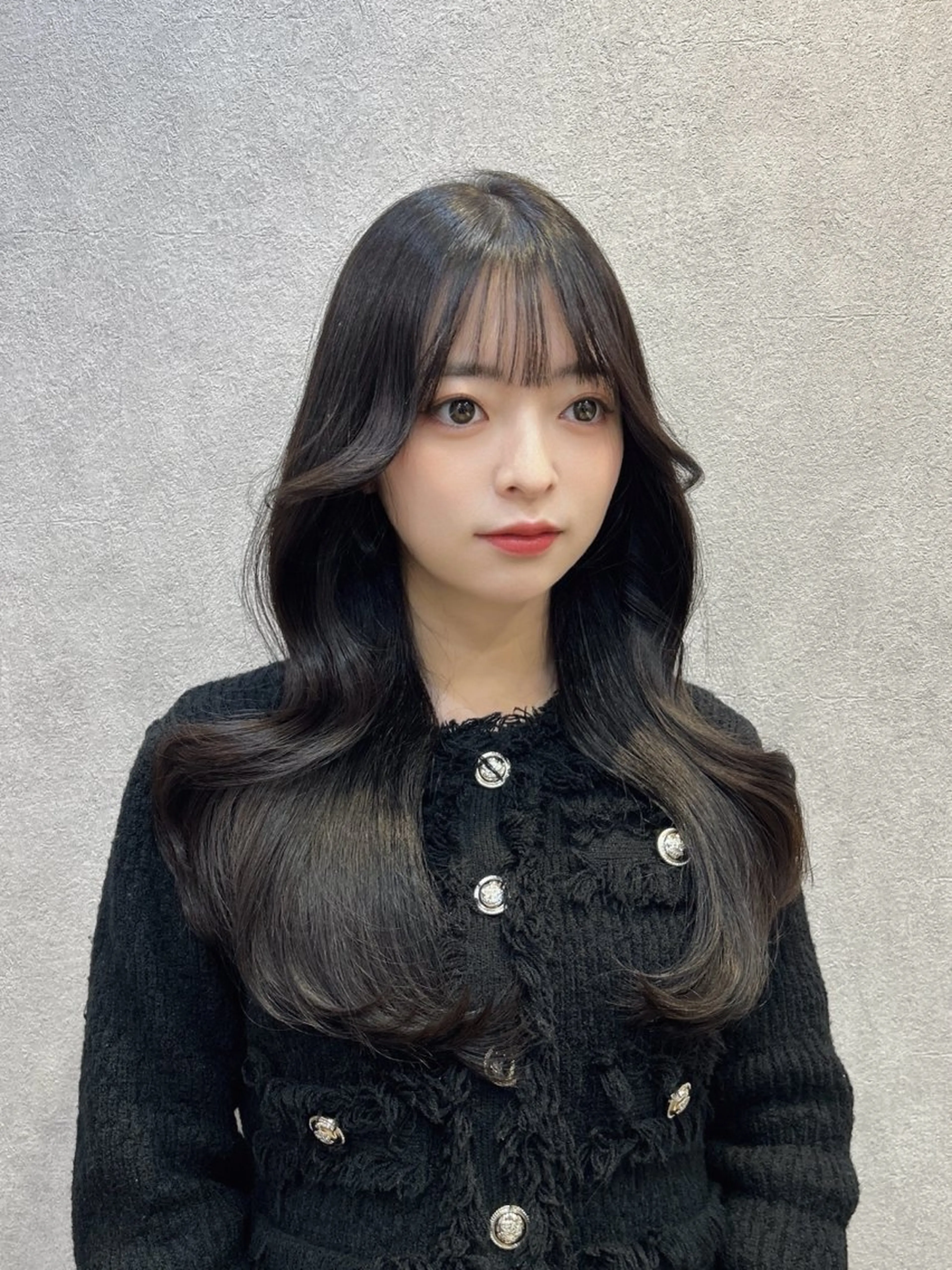 ロング カラー グレージュ くびれヘア レイヤーカット 🩷韓国ヘア/ヨシン モリ🩷Maikaのヘアスタイル