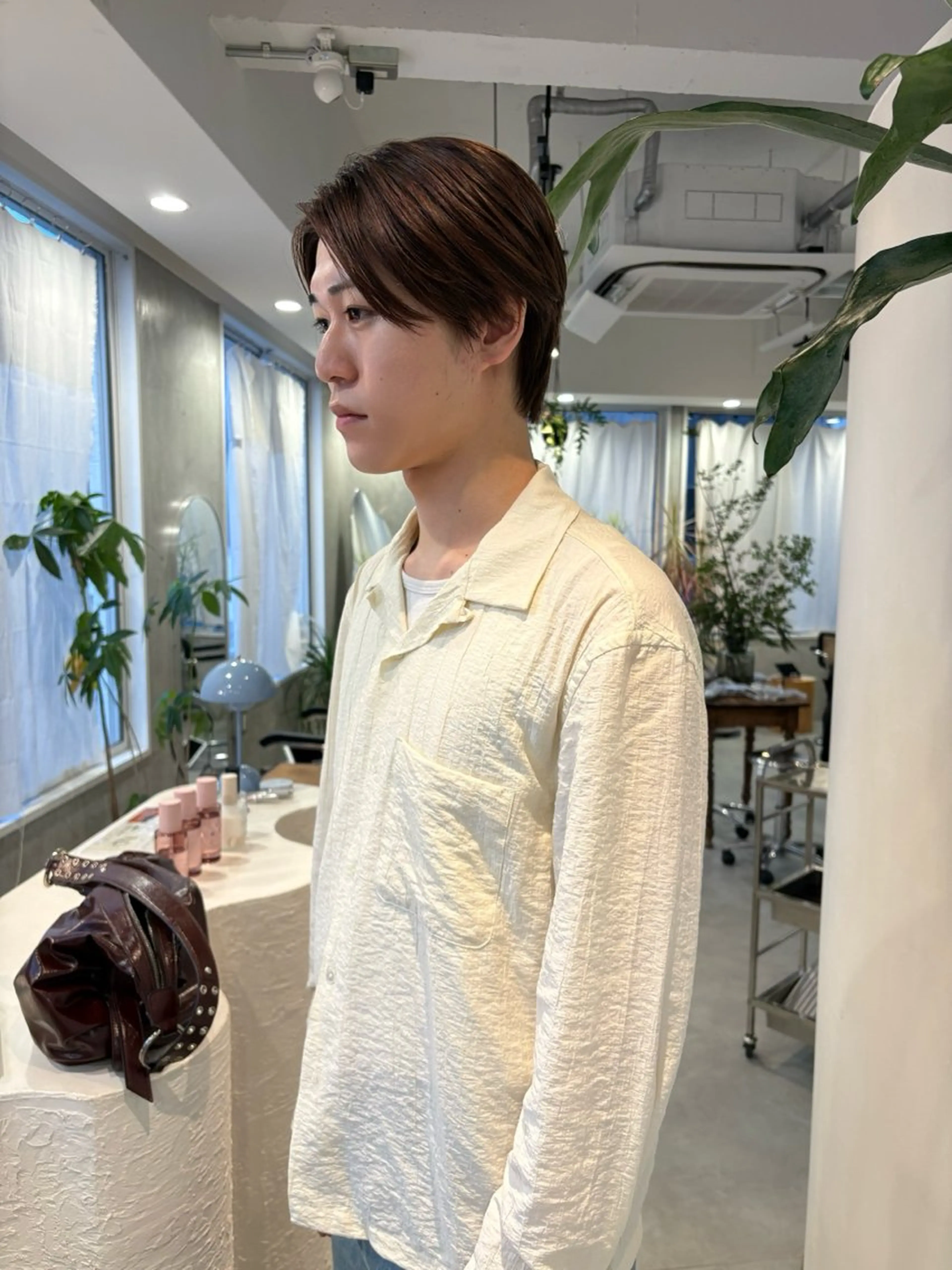 ショート カラー メンズ センターパート ブラウンカラー ナチュラルブラウン メンズ支持◎/パーマ masaのヘアスタイル