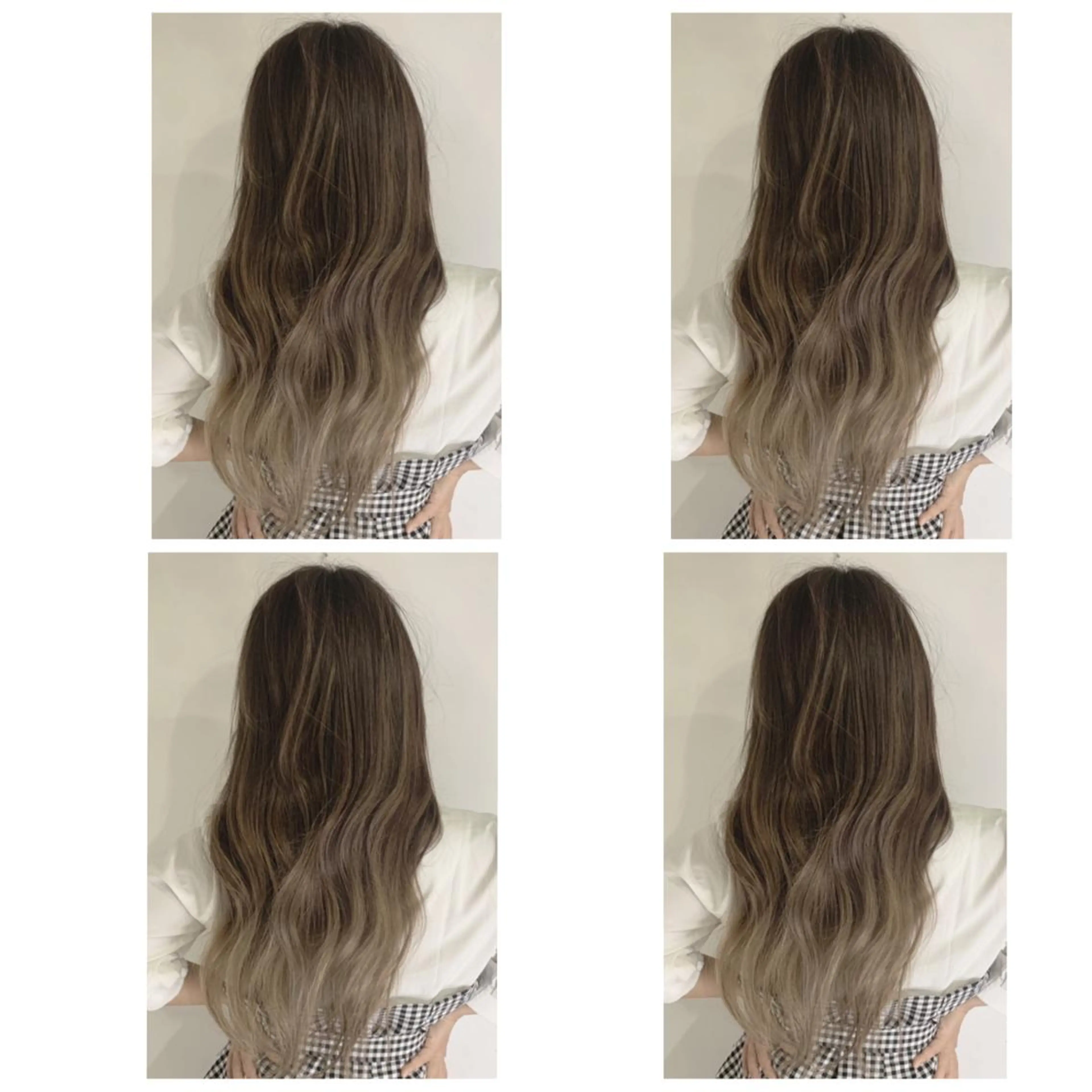 ロング カラー アッシュ バレイヤージュ ブリーチ デザインカラー グレージュ カット ヘアカラー 京都大人女性ショート 徒歩1分/秋山のヘアスタイル