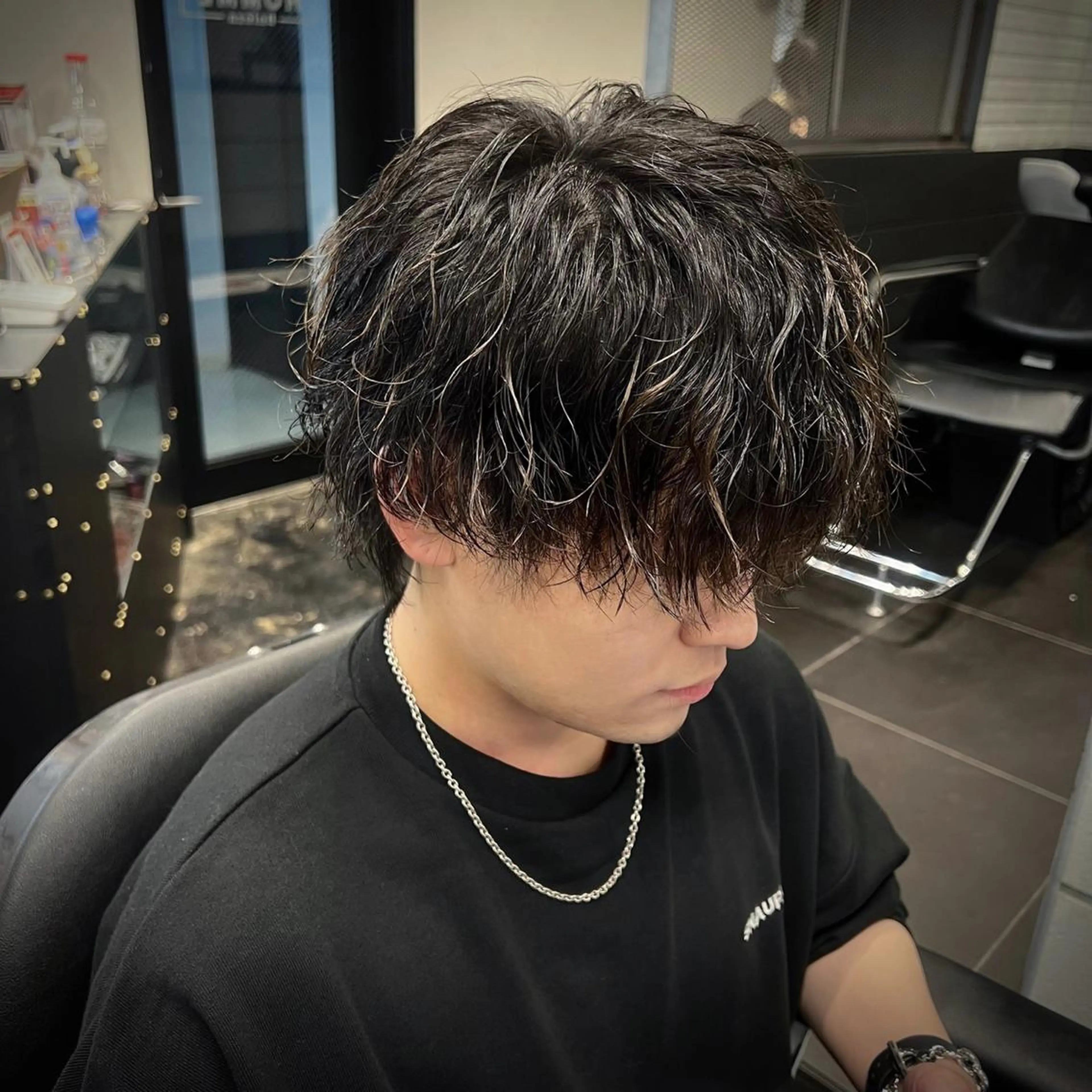 ショート カラー パーマ メンズ メンズパーマ カット パーマ トリートメント メンズ特化/パーマ/ メッシュ/竜成のヘアスタイル