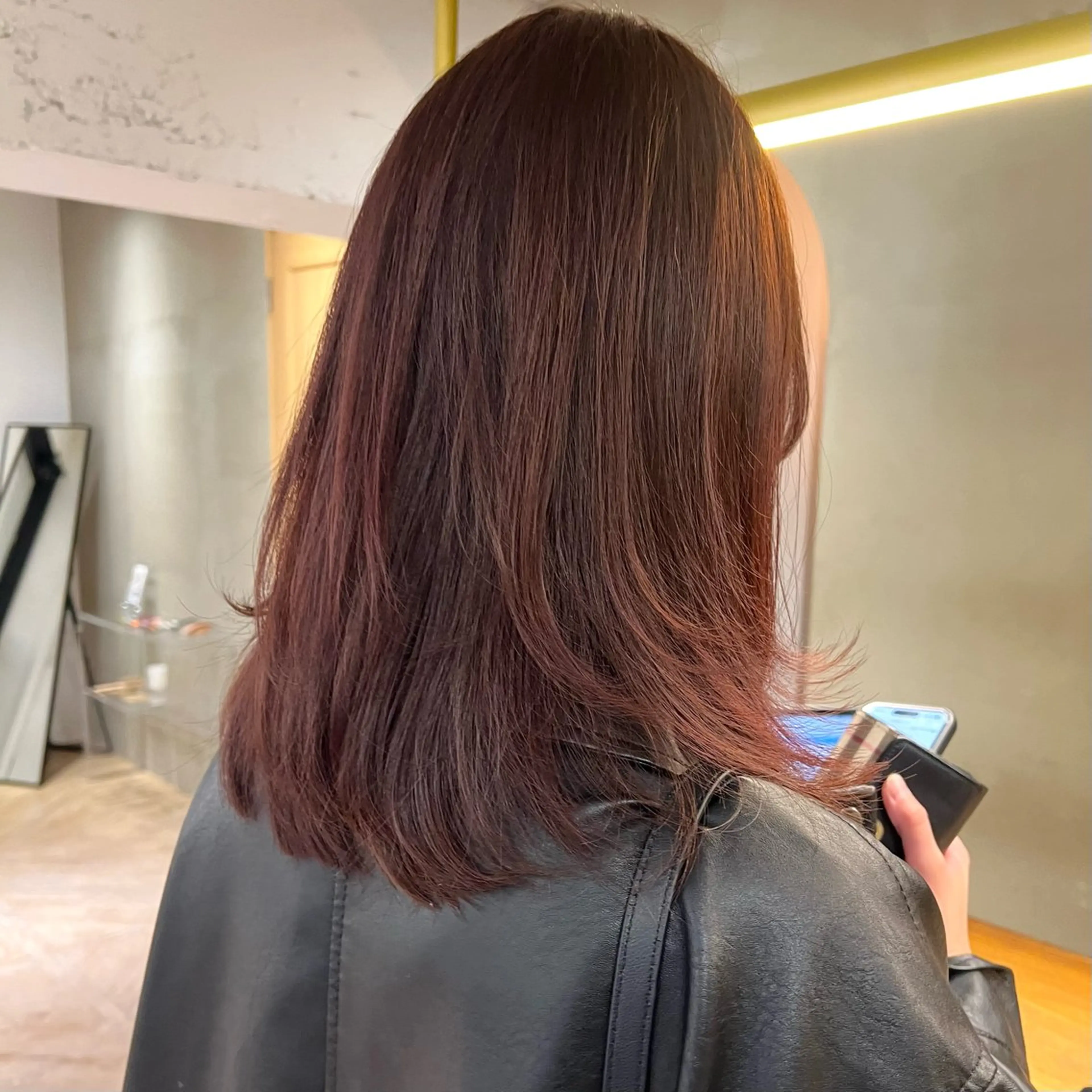 セミロング カラー 透明感カラー カット ヘアカラー トリートメント レイヤー/縮毛矯正/ 暖色/mao🎀のヘアスタイル