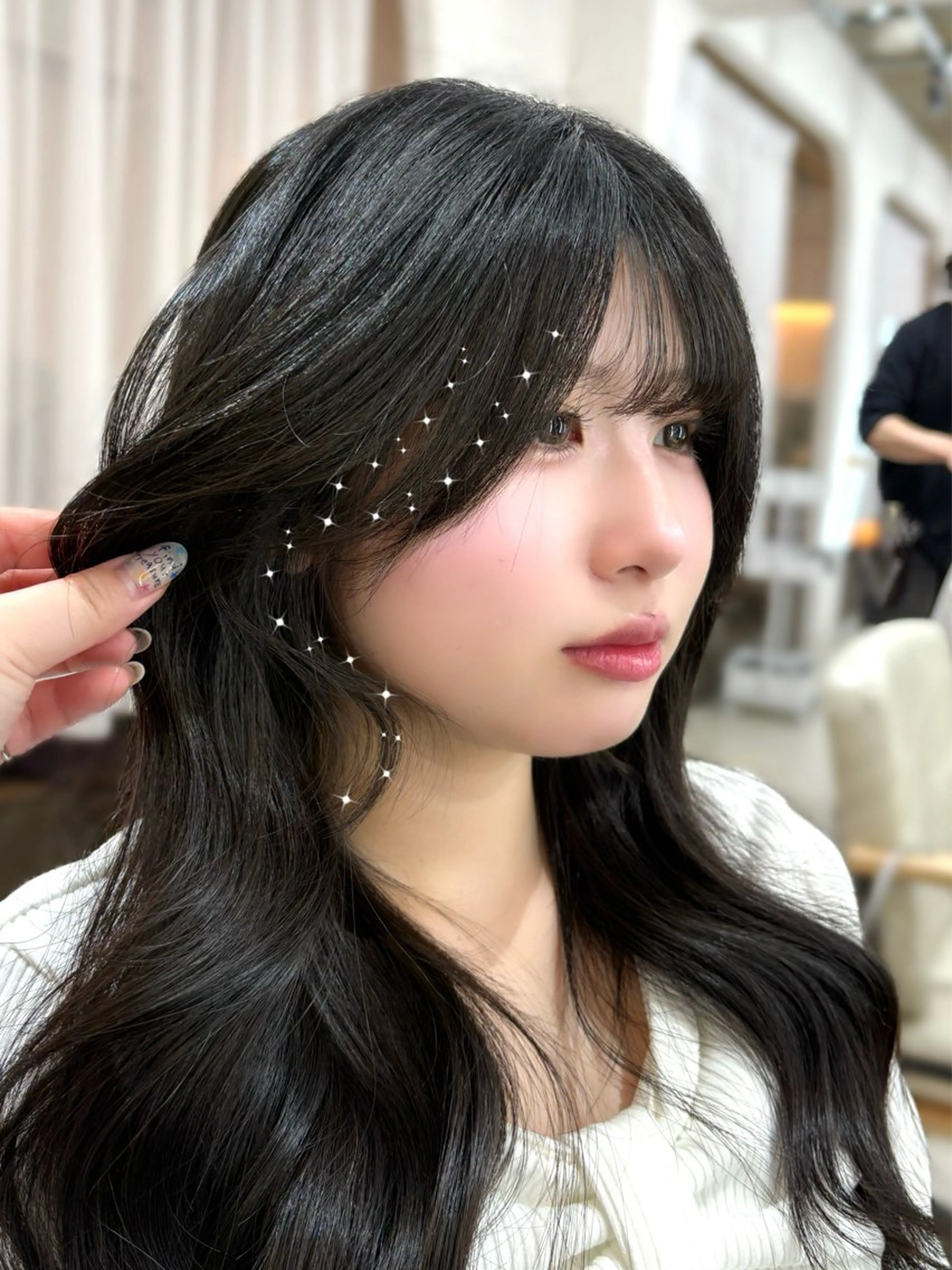 ロング カット ワンカールで決まる レイヤーカット‎🤍のヘアスタイル