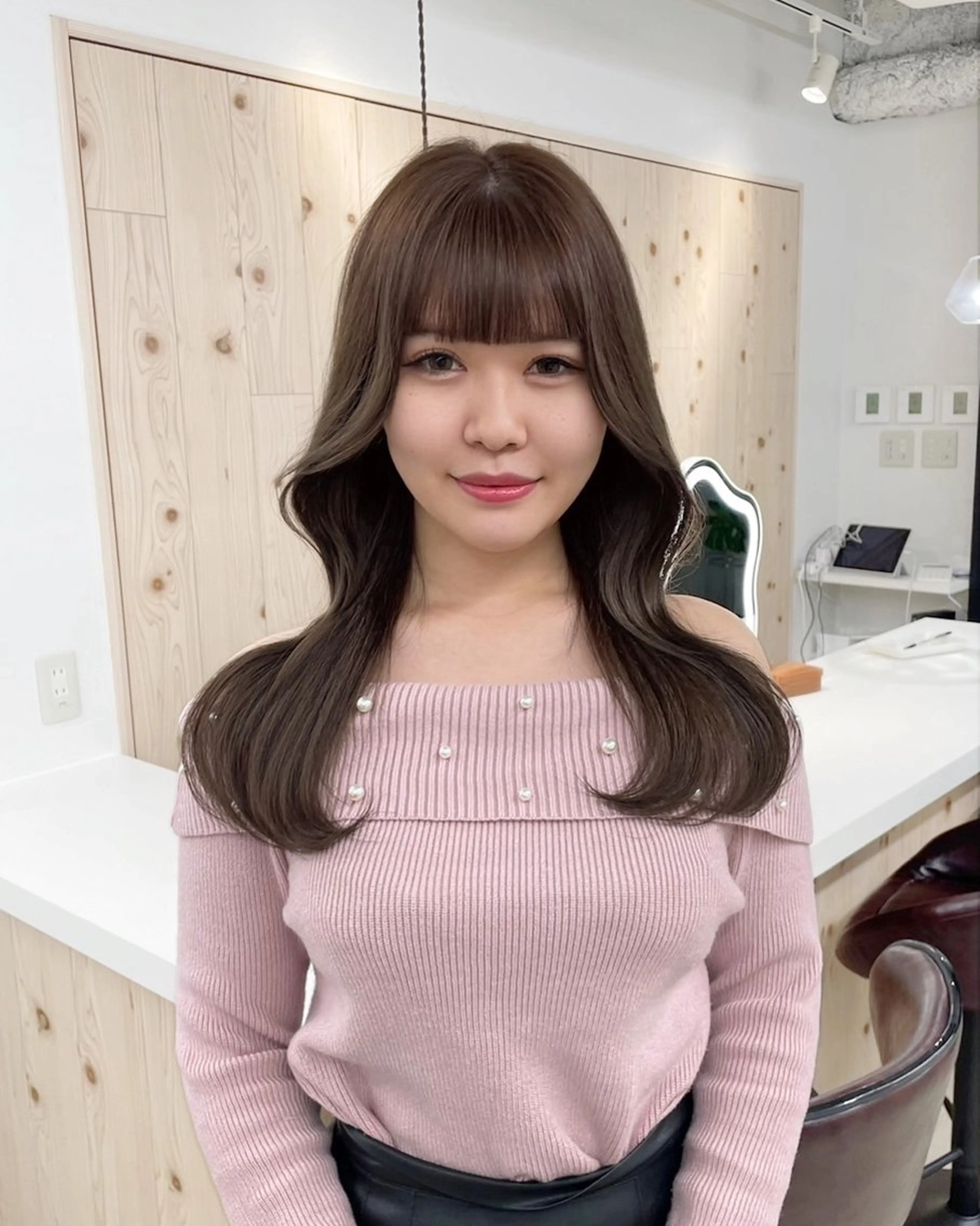 ロング カラー ヘアカラー トリートメント 新宿/韓国ヘア/ 髪質改善ストレートのヘアスタイル