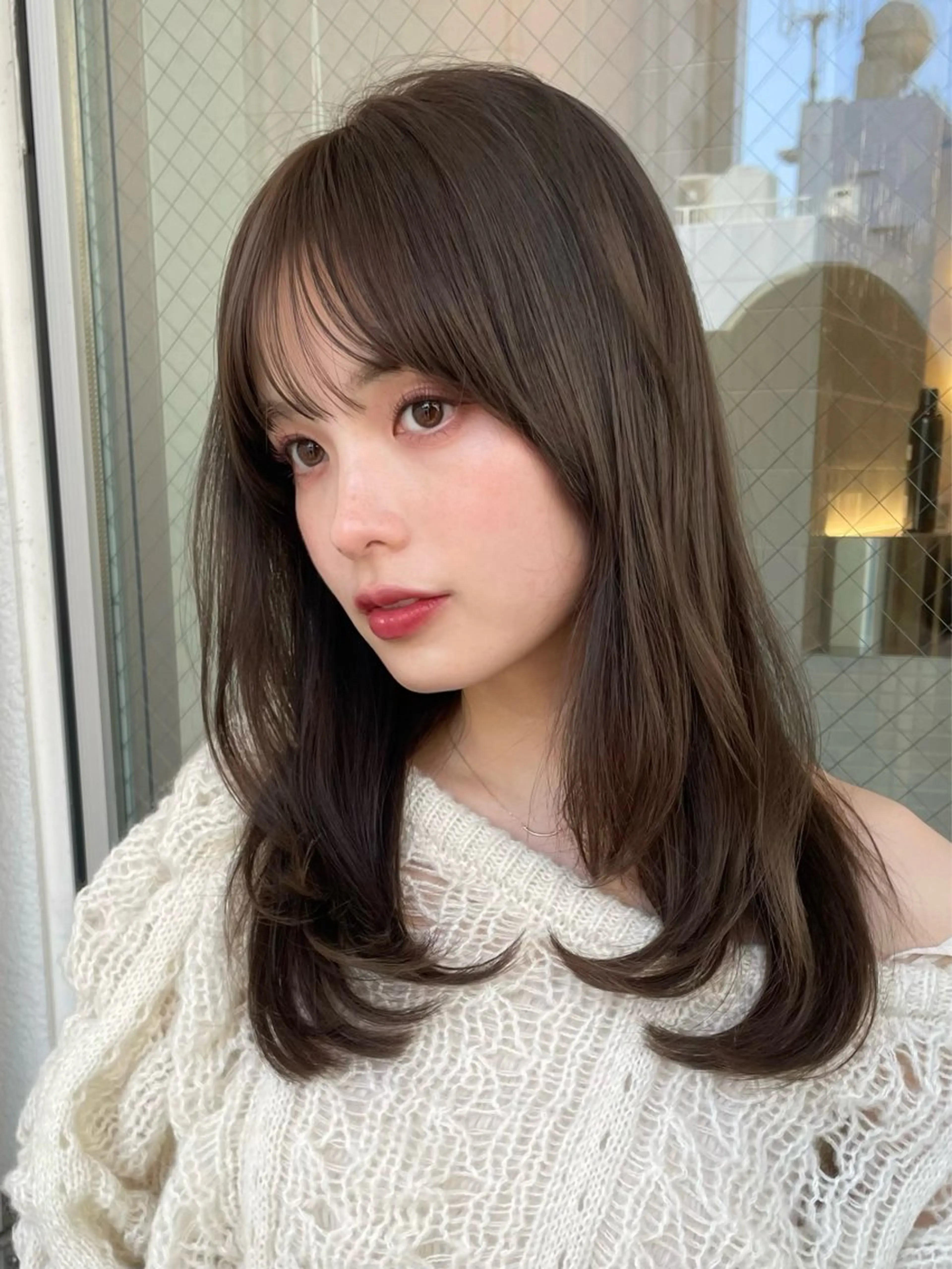 セミロング カット ヘアカラー トリートメント レイヤーカット/ 透明感カラー🪽千優のヘアスタイル