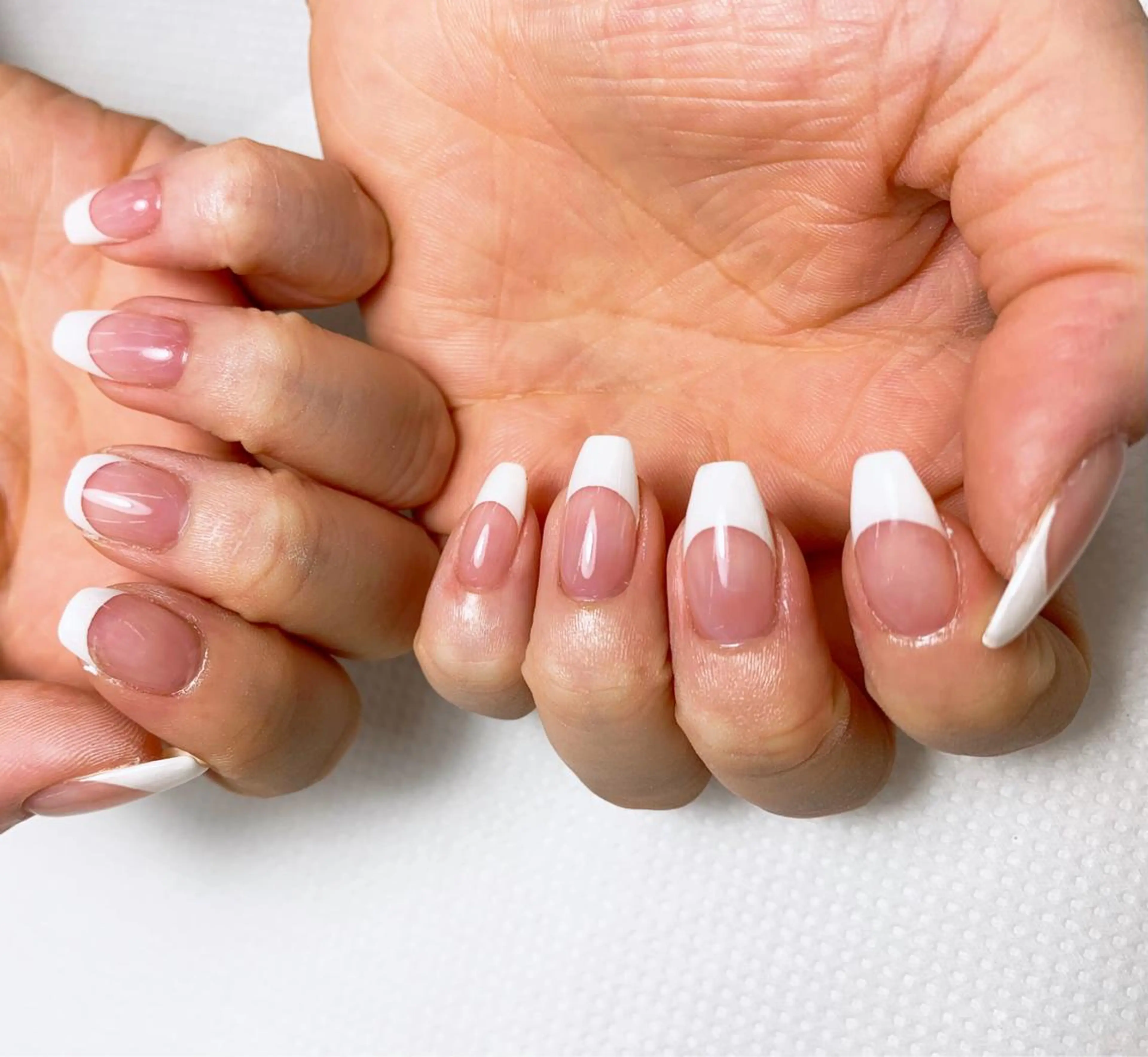 ネイル フレンチネイル ピンク ハンドネイル ⭐︎休業中の練習⭐︎ JNA認定講師髙橋のネイルデザイン