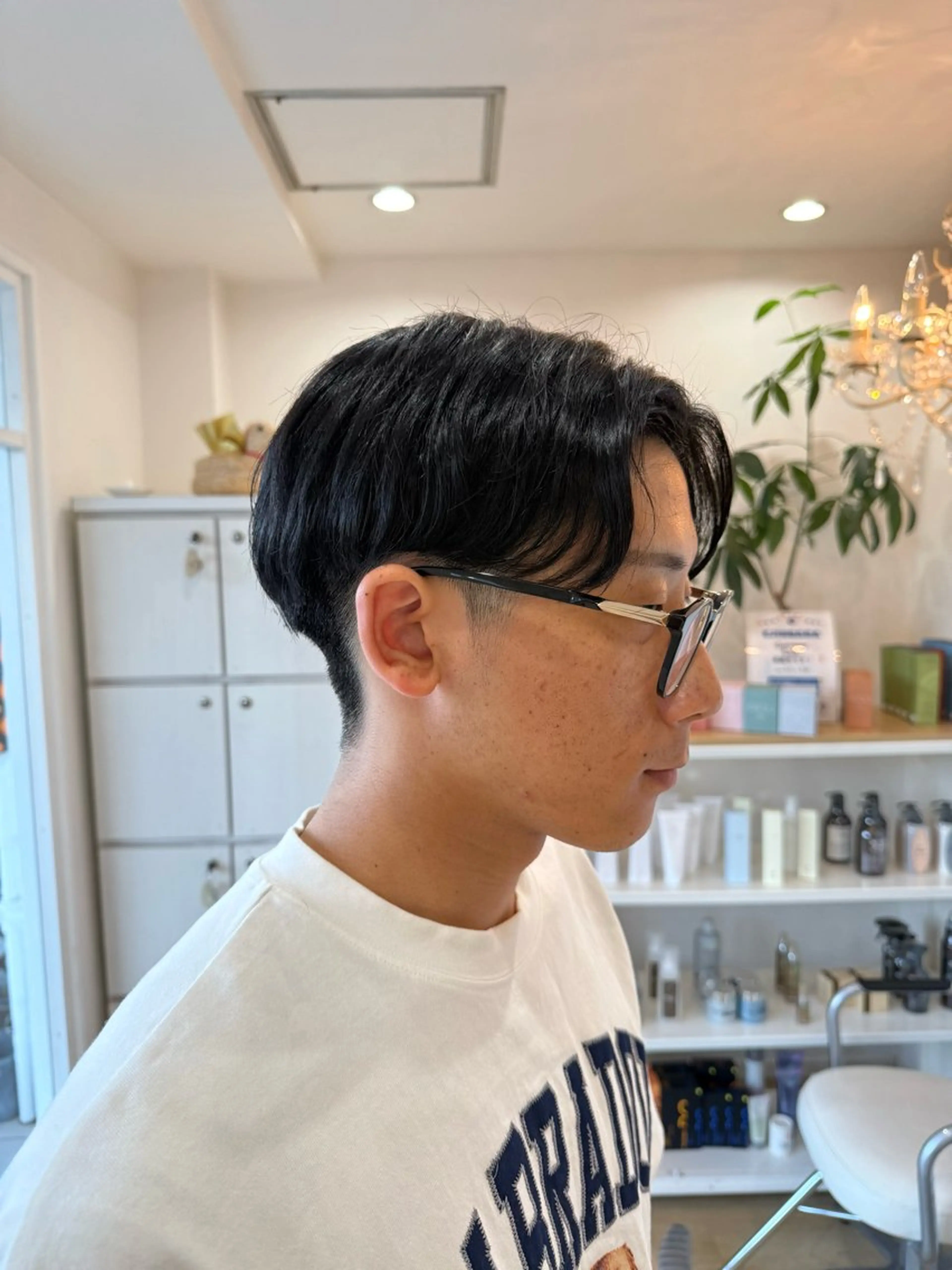 ショート メンズ センターパート カット ejinbara/ Kurumiのヘアスタイル