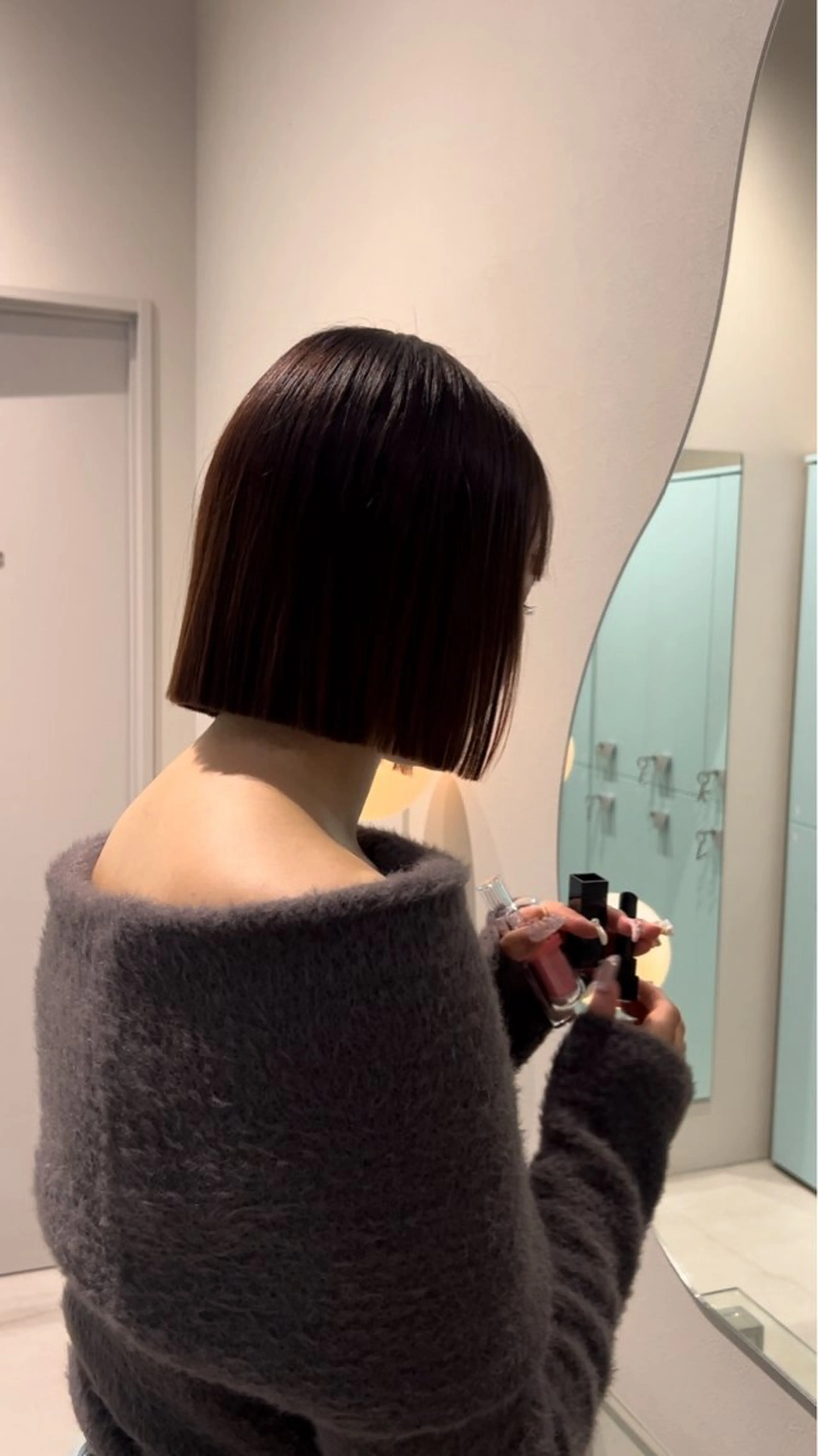 ミディアム 切りっぱなしボブ ボブ GEM/ hinanaのヘアスタイル