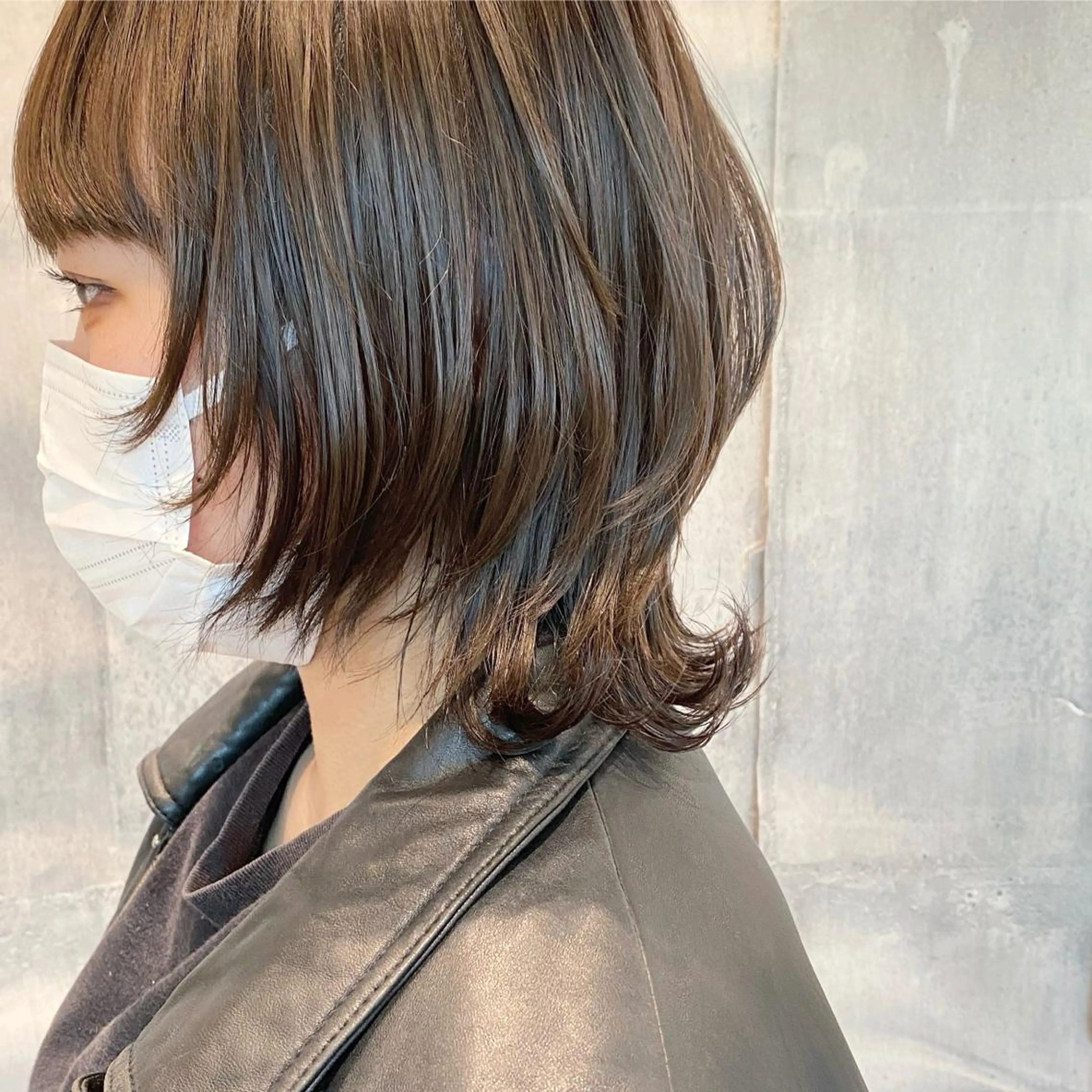 ミディアム カラー ウルフカット ハッシュカット/七海のヘアスタイル