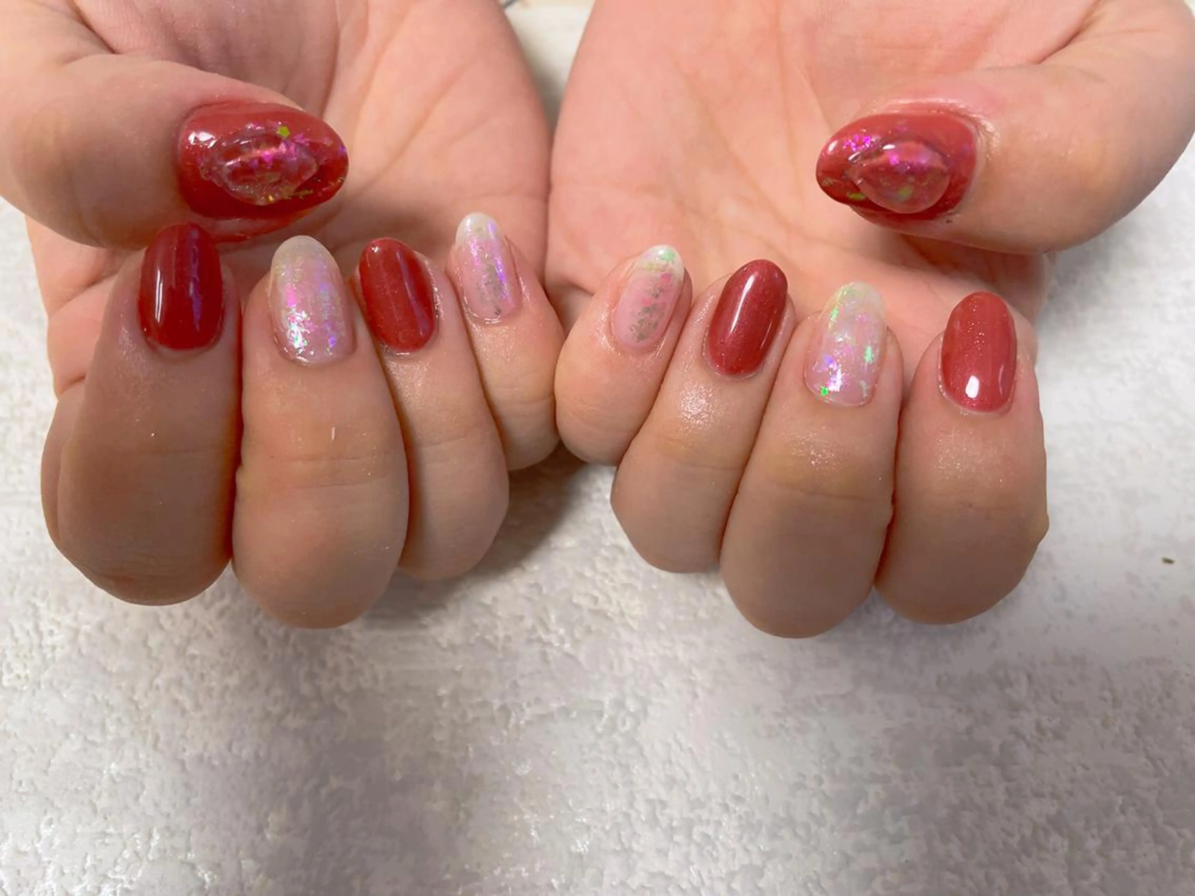 ネイル オーロラネイル フラワーネイル フットネイル フレンチネイル ジェルネイル mogunail &blowのネイルデザイン