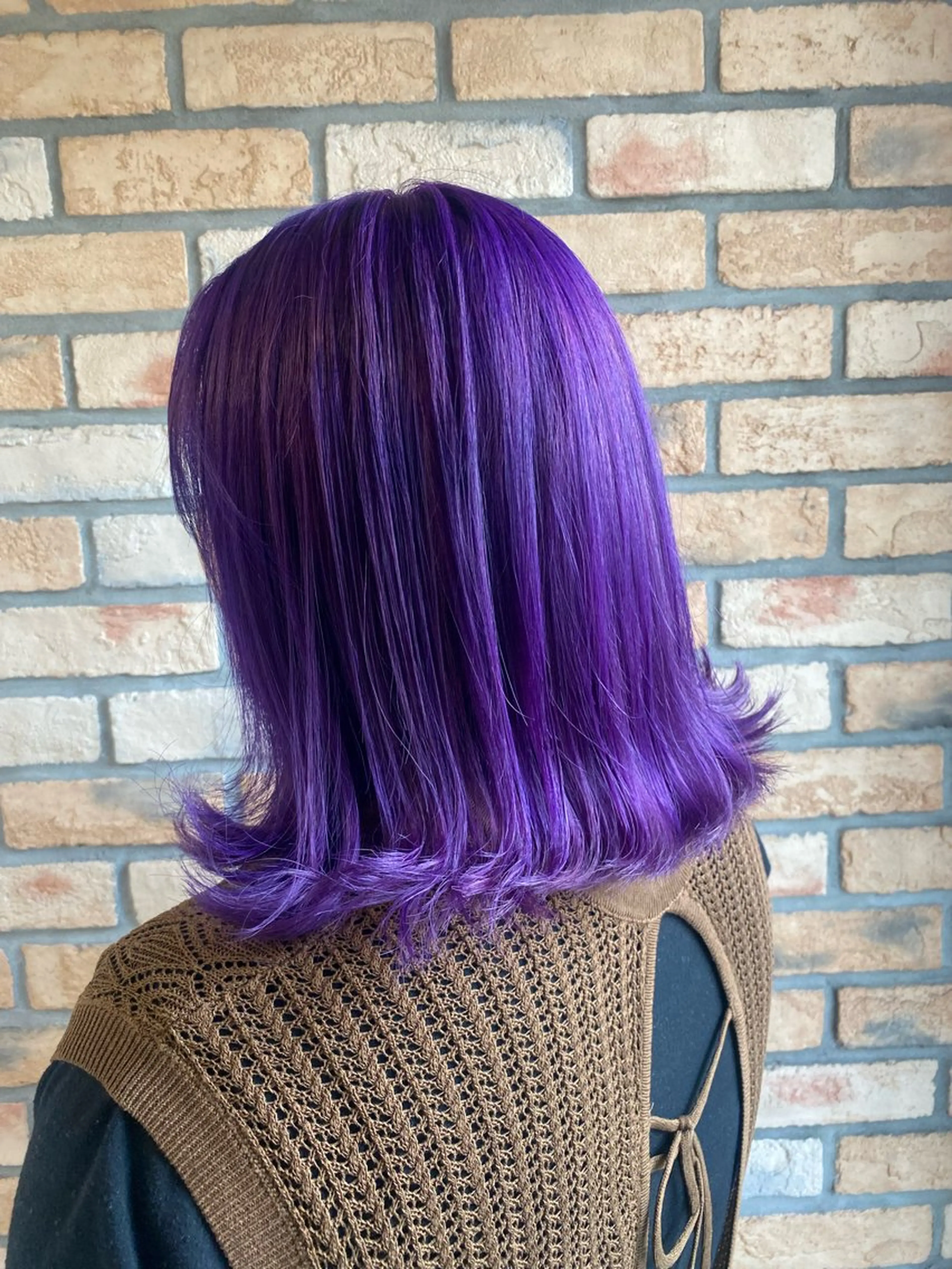 ミディアム カラー ヘアアレンジ パープルカラー 烏山 達也のヘアスタイル