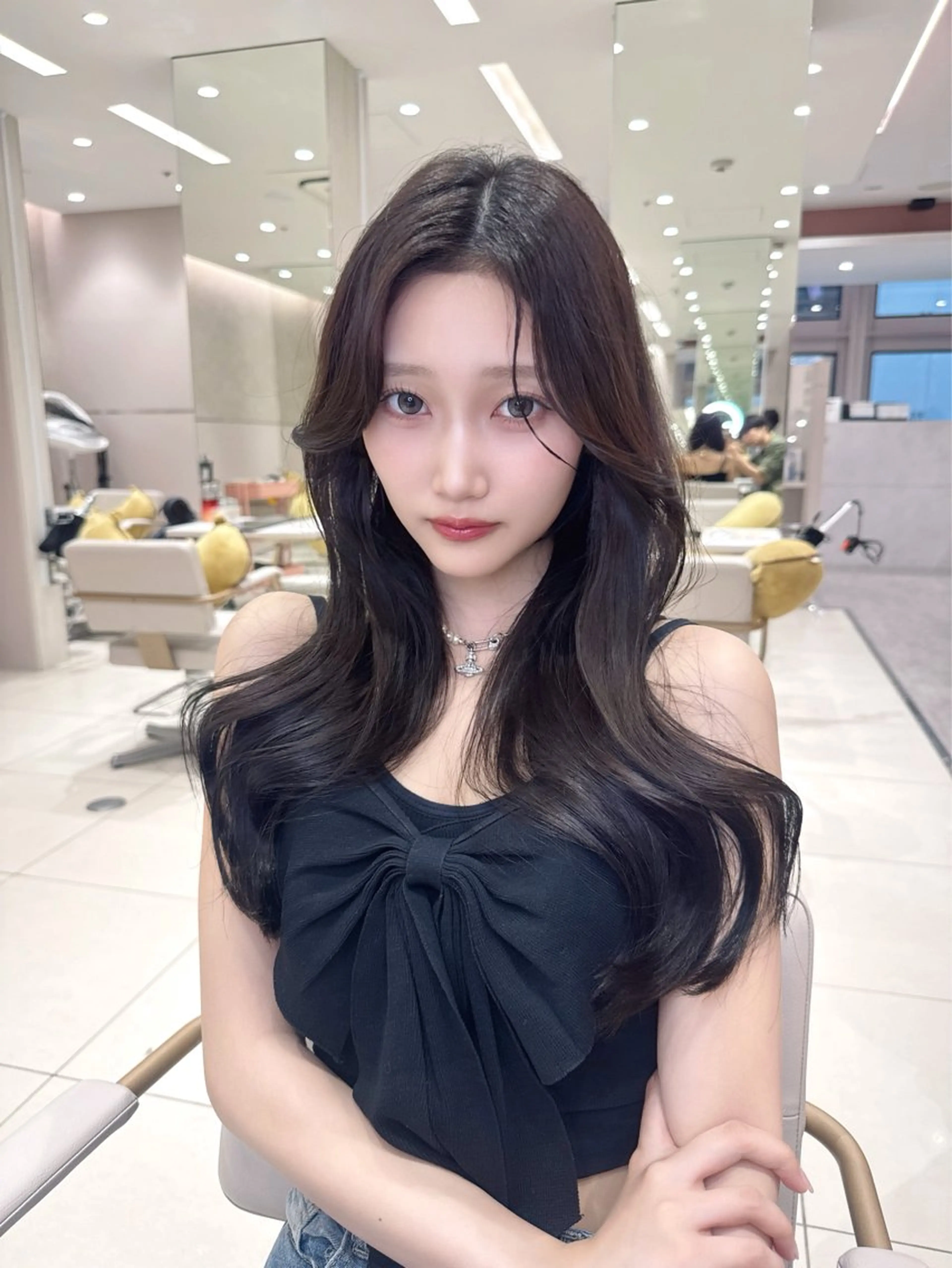 ミディアム カラー カット ヘアカラー トリートメント ヘッドスパ ヘアセット 韓国ヘア/レイヤー/ 顔まわり/りょーとのヘアスタイル