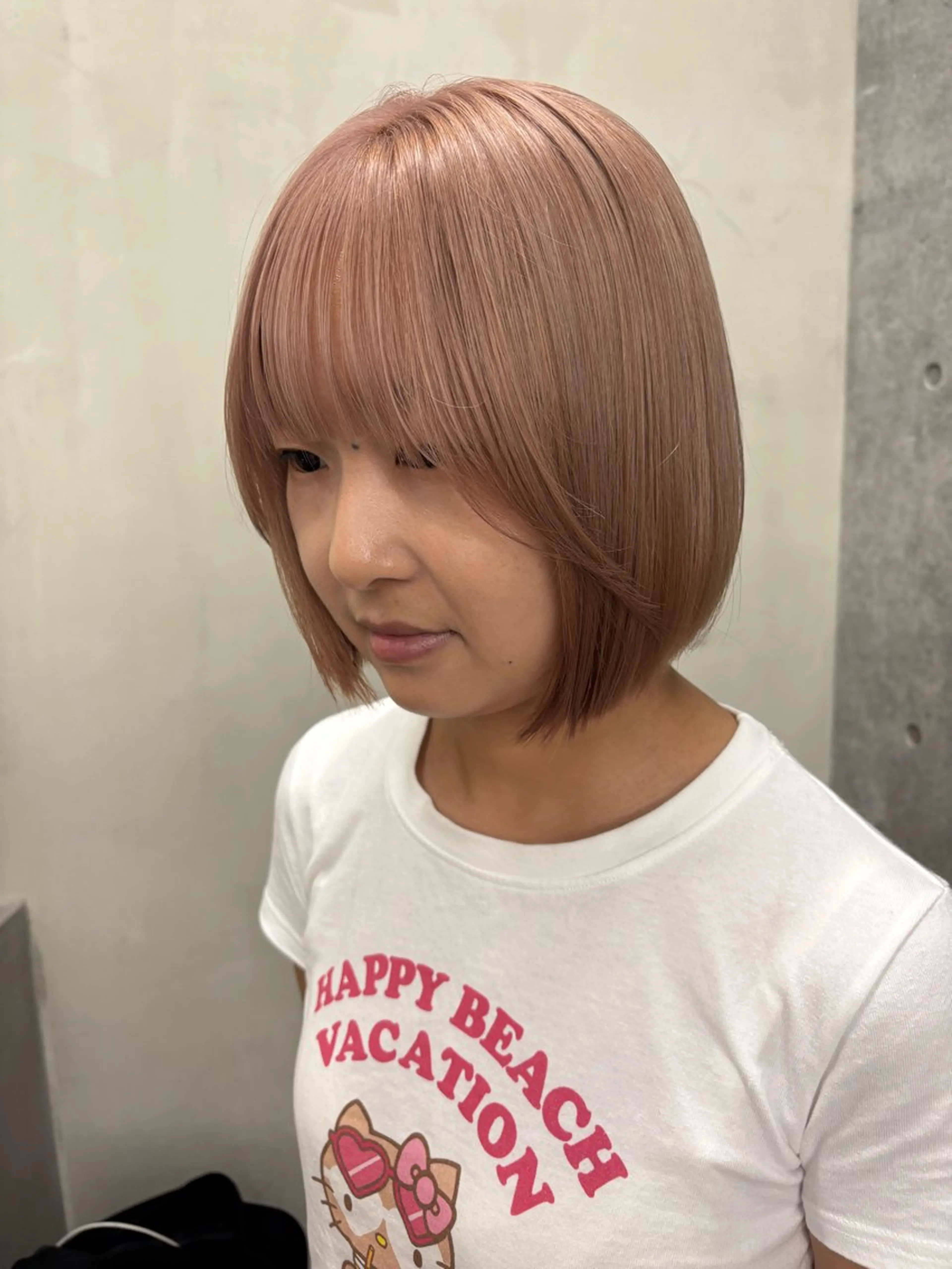 ショート カラー ベージュカラー ピンクカラー ピンクベージュ カット ヘアカラー トリートメント yuuna/ ハッシュカット🎀のヘアスタイル