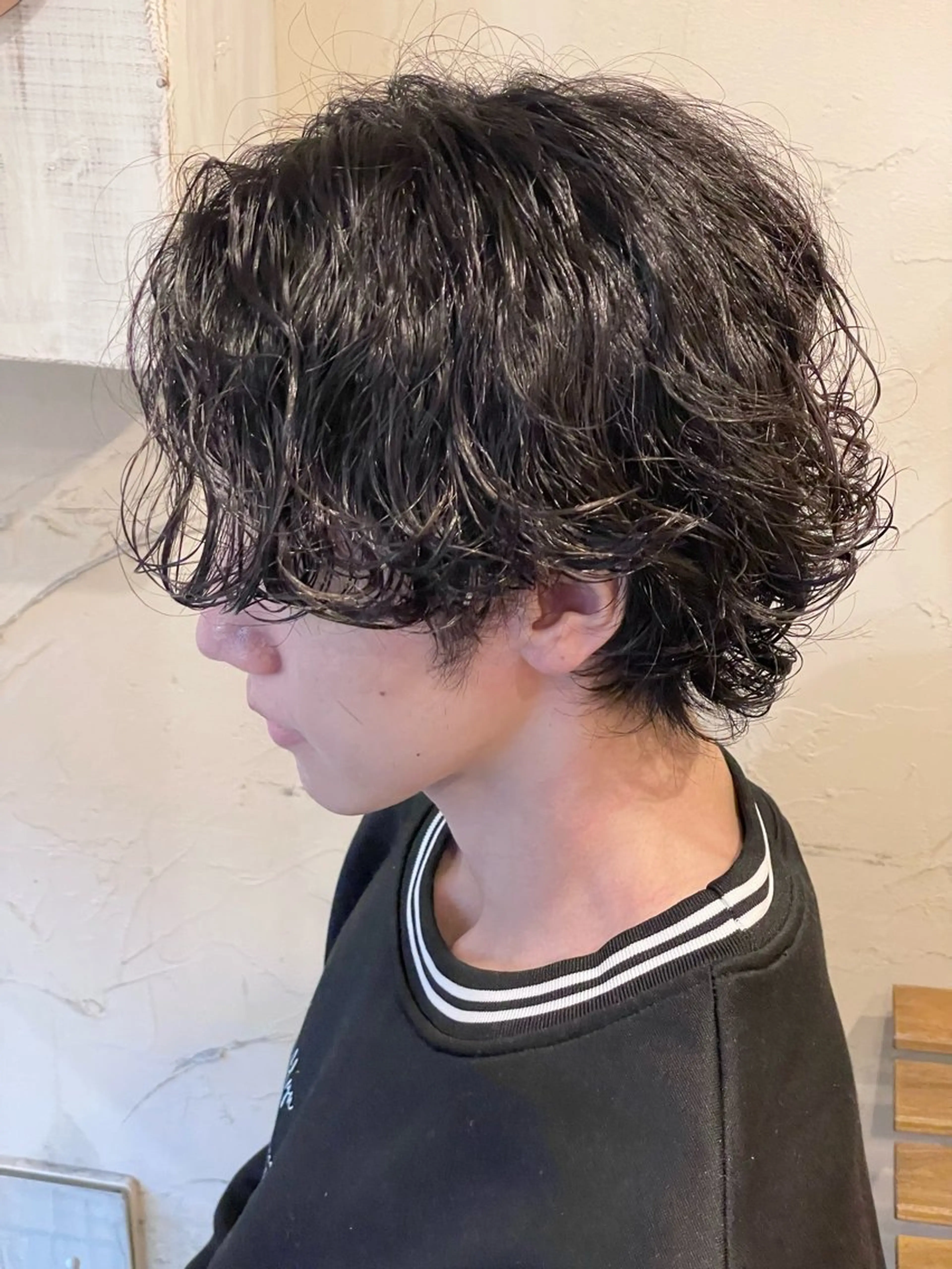 ミディアム カラー パーマ メンズ ミディアムパーマ メンズパーマ 波巻きパーマ スパイラルパーマ カット パーマ メンズ特化/パーマ指 名No.1/百瀬太郎のヘアスタイル