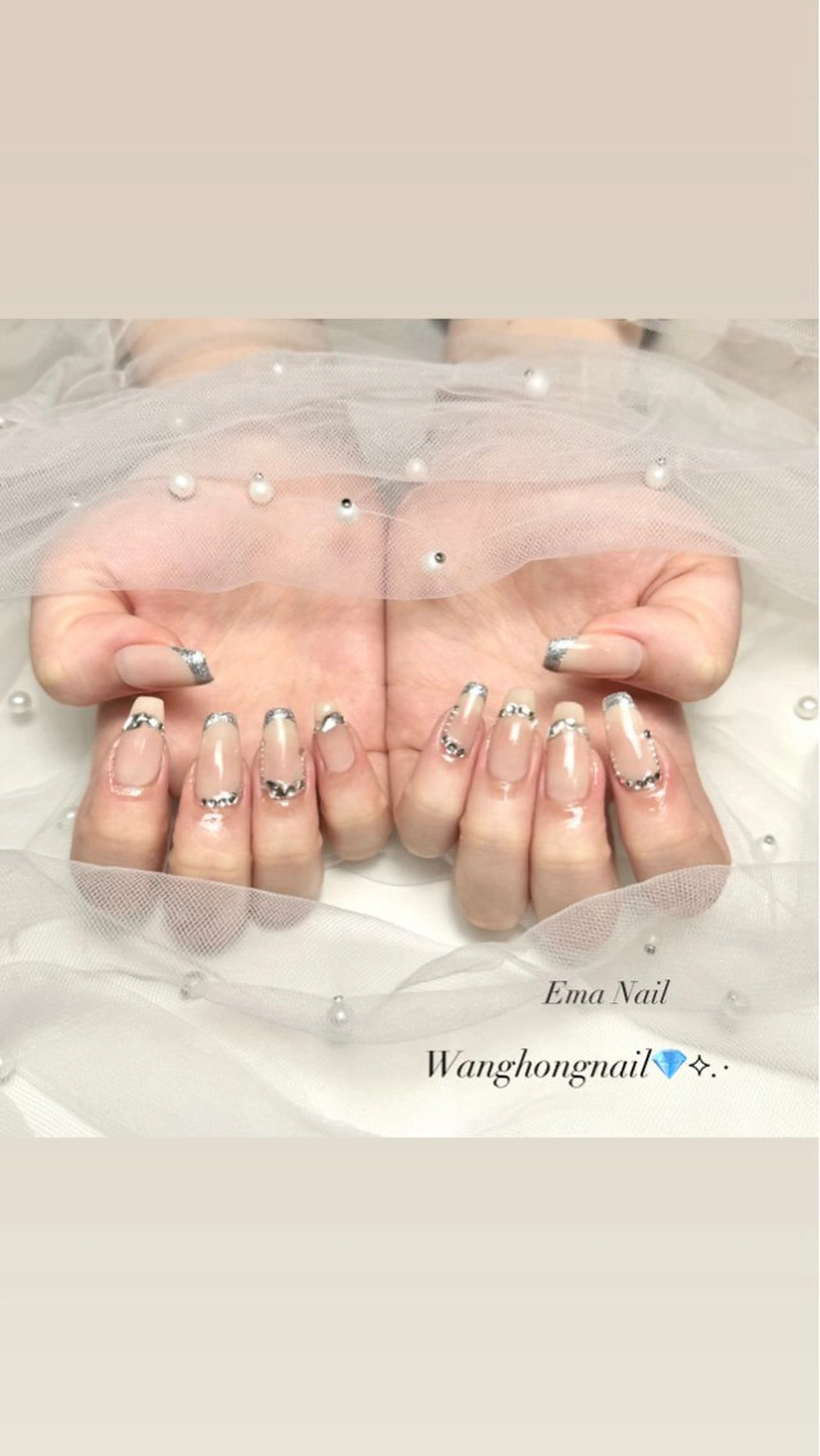 90分やり放題コース🧸🤍持ち込みOK（オフ込み） 💖大パーツ別途¥400​〜​　（ホロ・ストーン等は料金かかりません）の写真