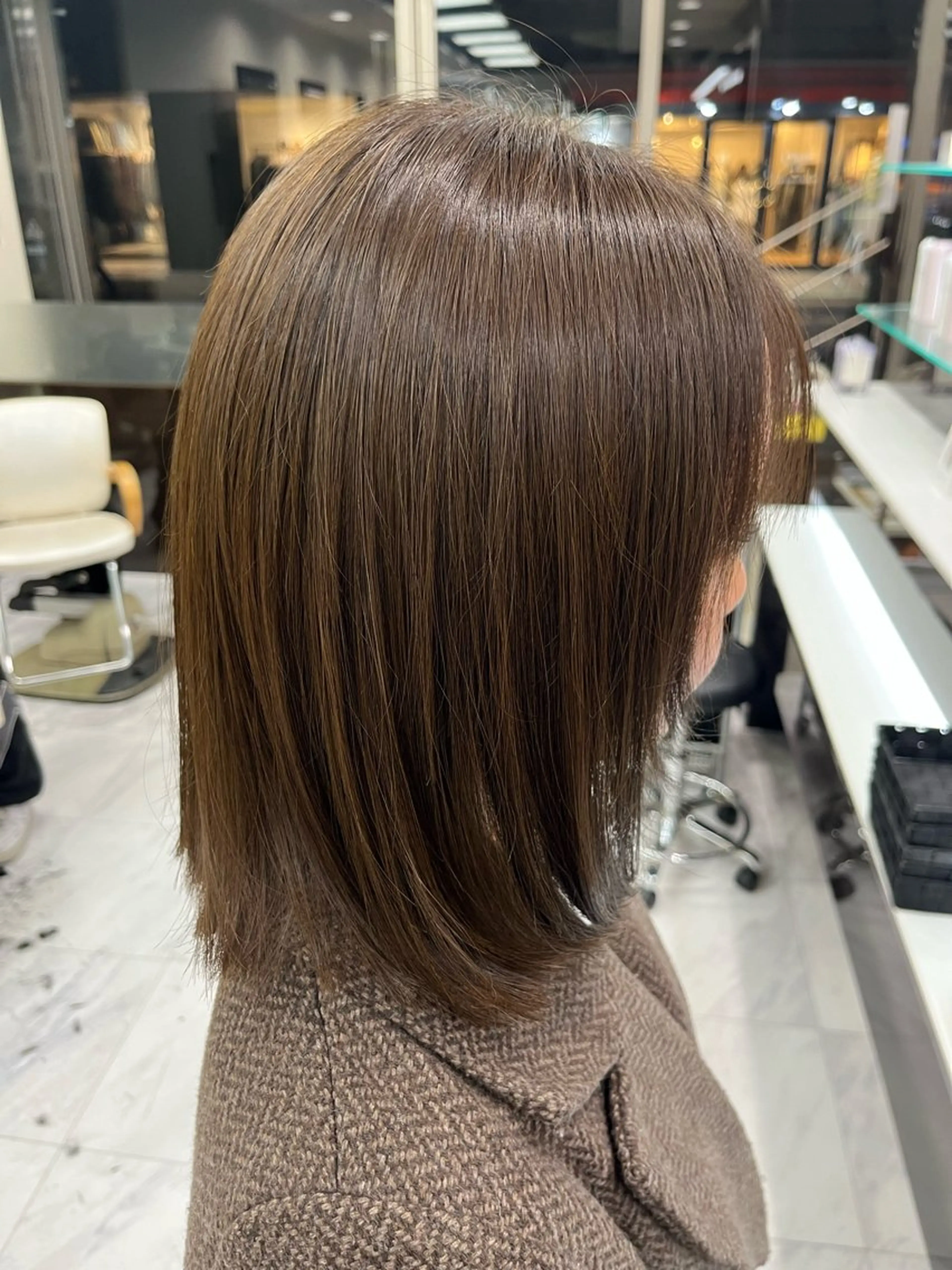 ミディアム カラー ☘️上村 ☘️髪質 改善/透明感カラーのヘアスタイル