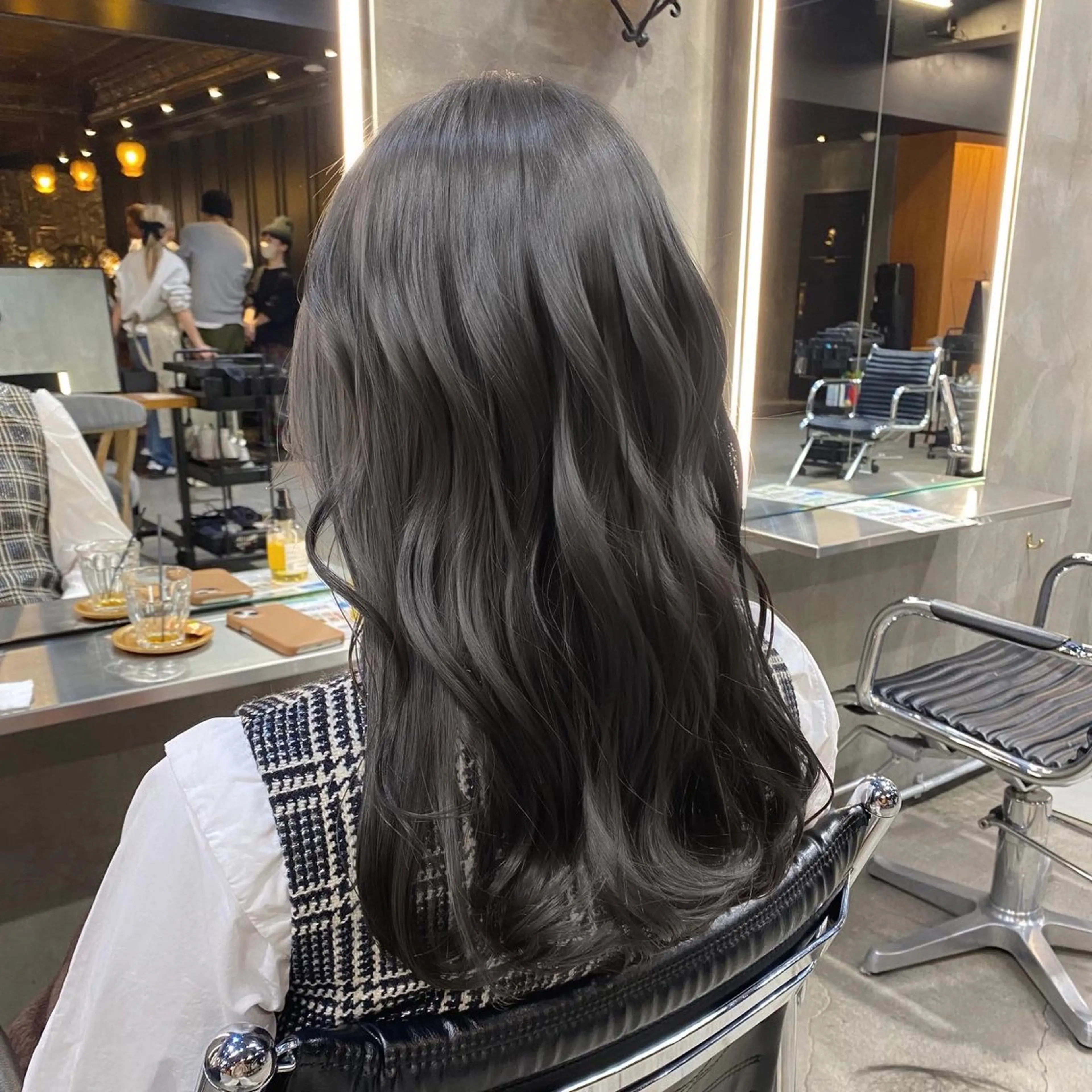 セミロング カラー ブリーチ ダブルカラー グレージュ ブリーチなしカラー カット ヘアカラー 透明感カラー🌿 グレージュ🐺陽介のヘアスタイル