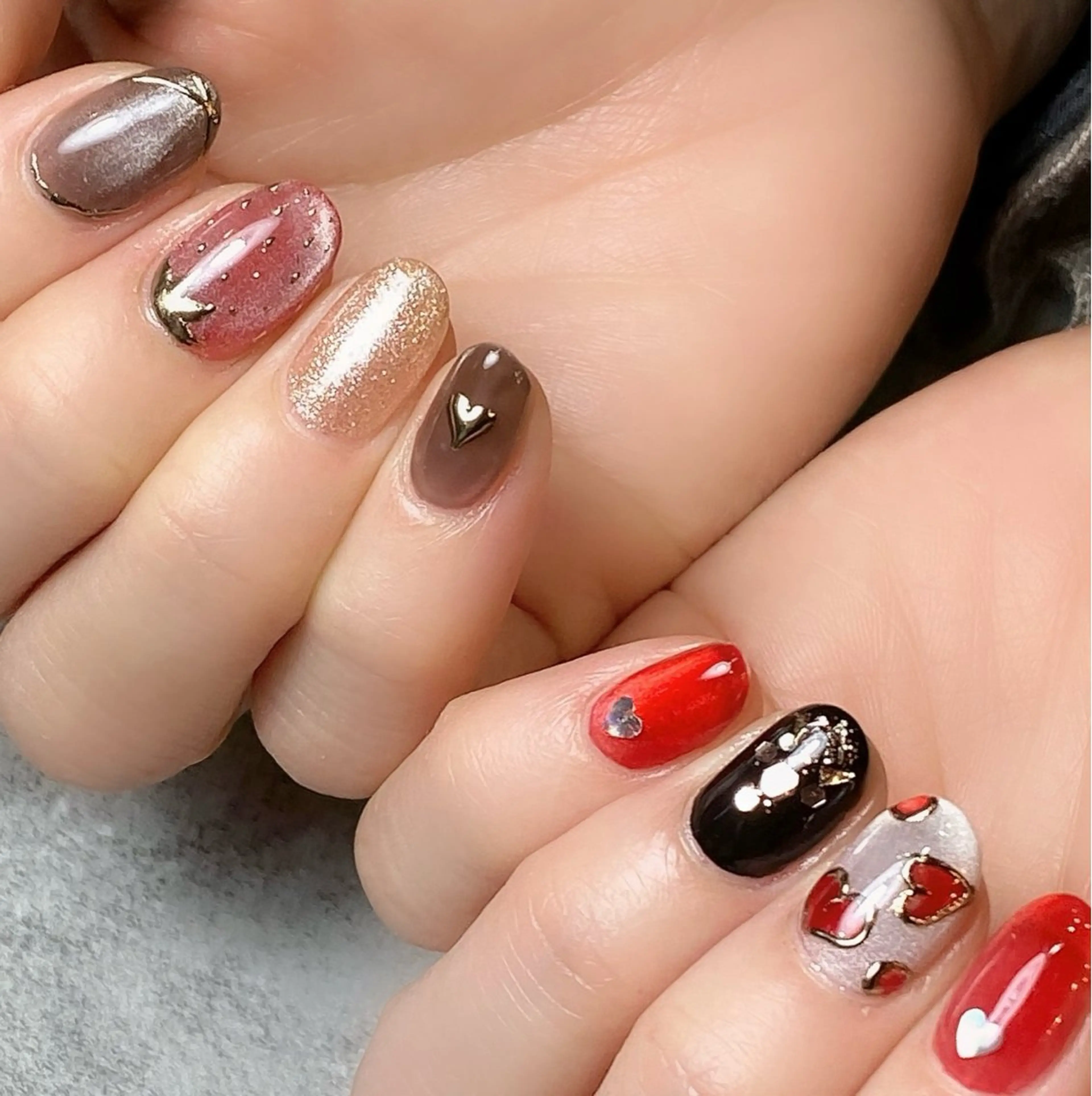 ネイル バレンタイン ハンドネイル Narumi nailのネイルデザイン