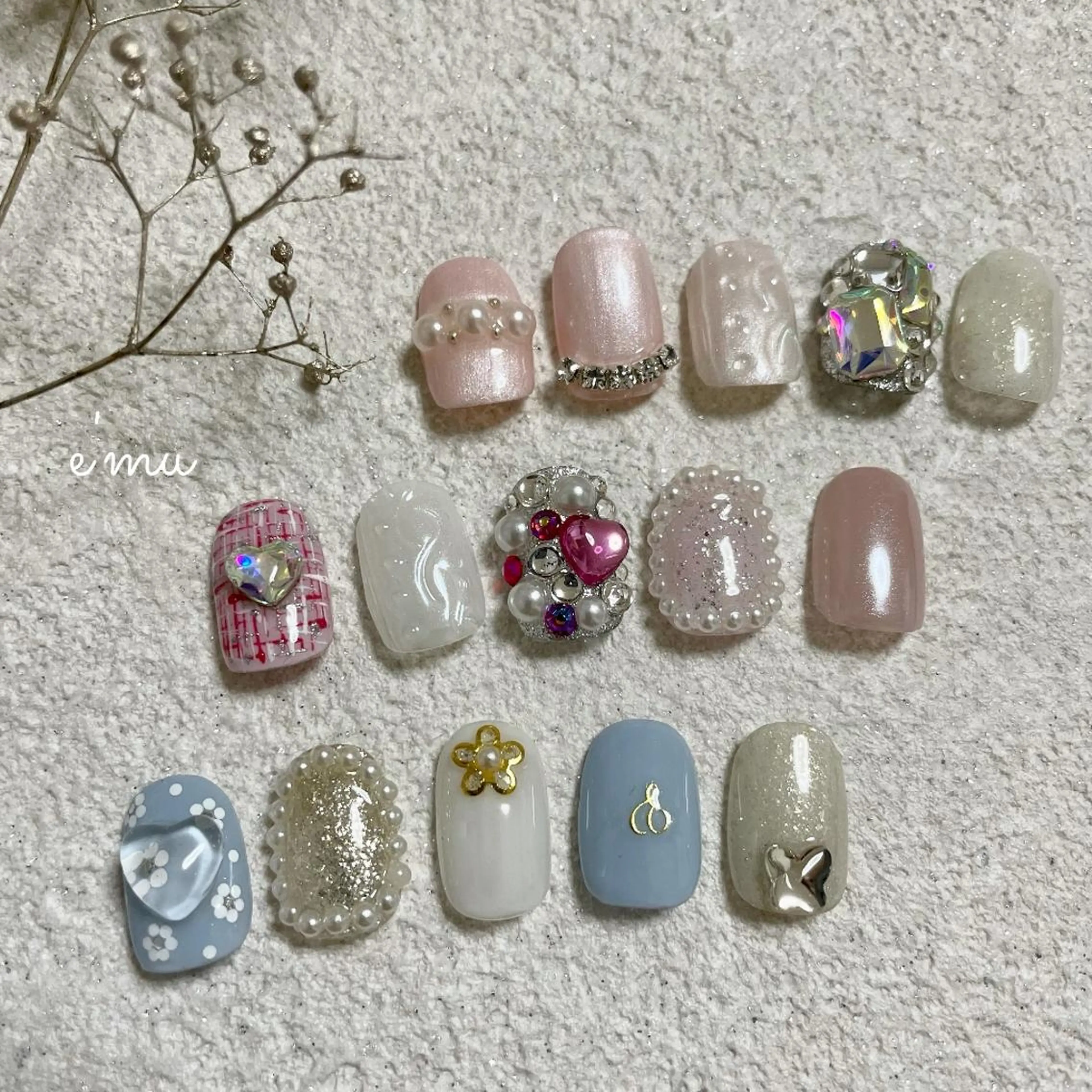 ネイル クリアネイル 冬ネイル nail salon e'mu💐のネイルデザイン