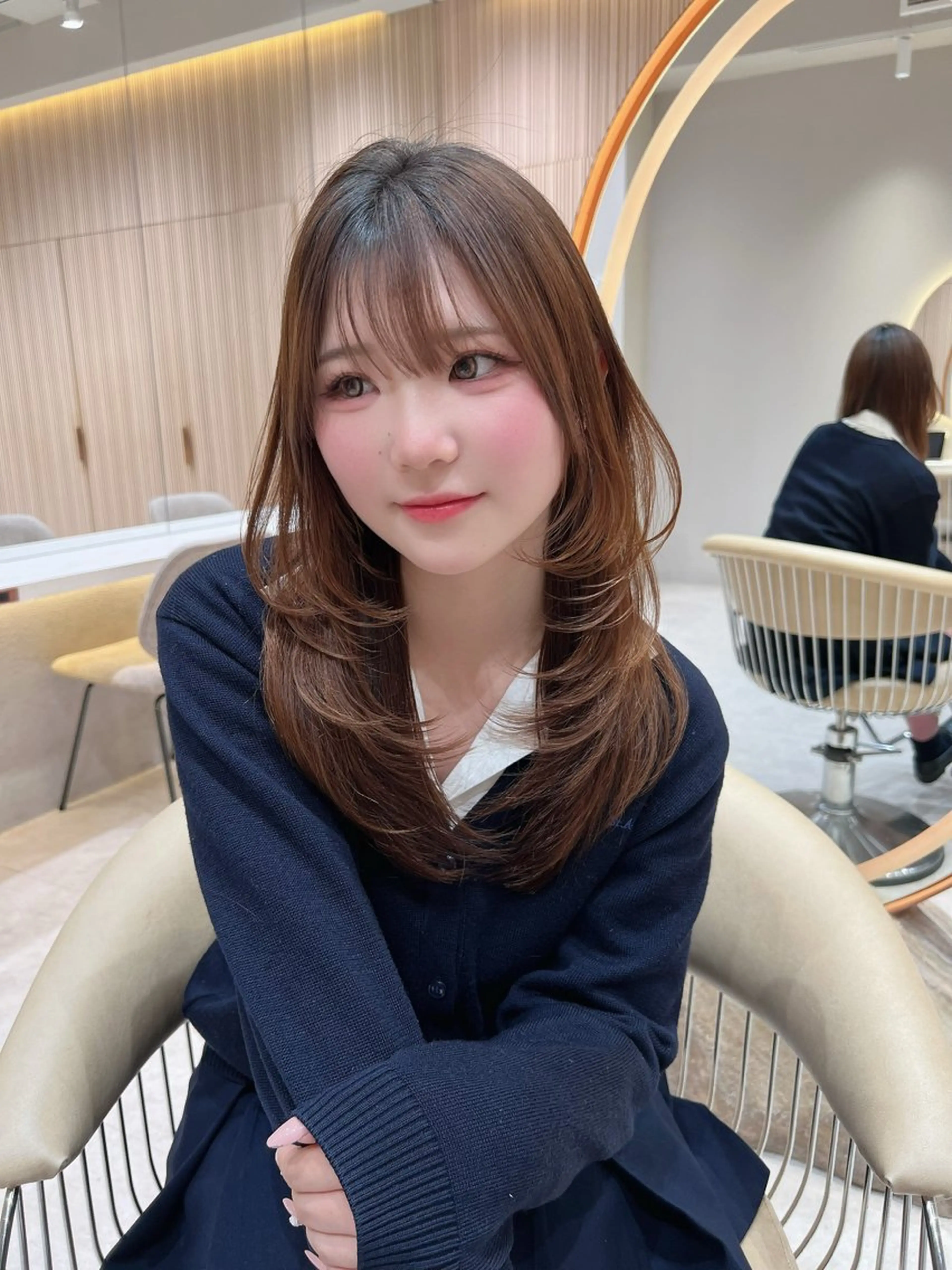 ロング カラー カット ヘアカラー トリートメント 興津/韓国レイヤー ダブルカラー美髪縮毛のヘアスタイル