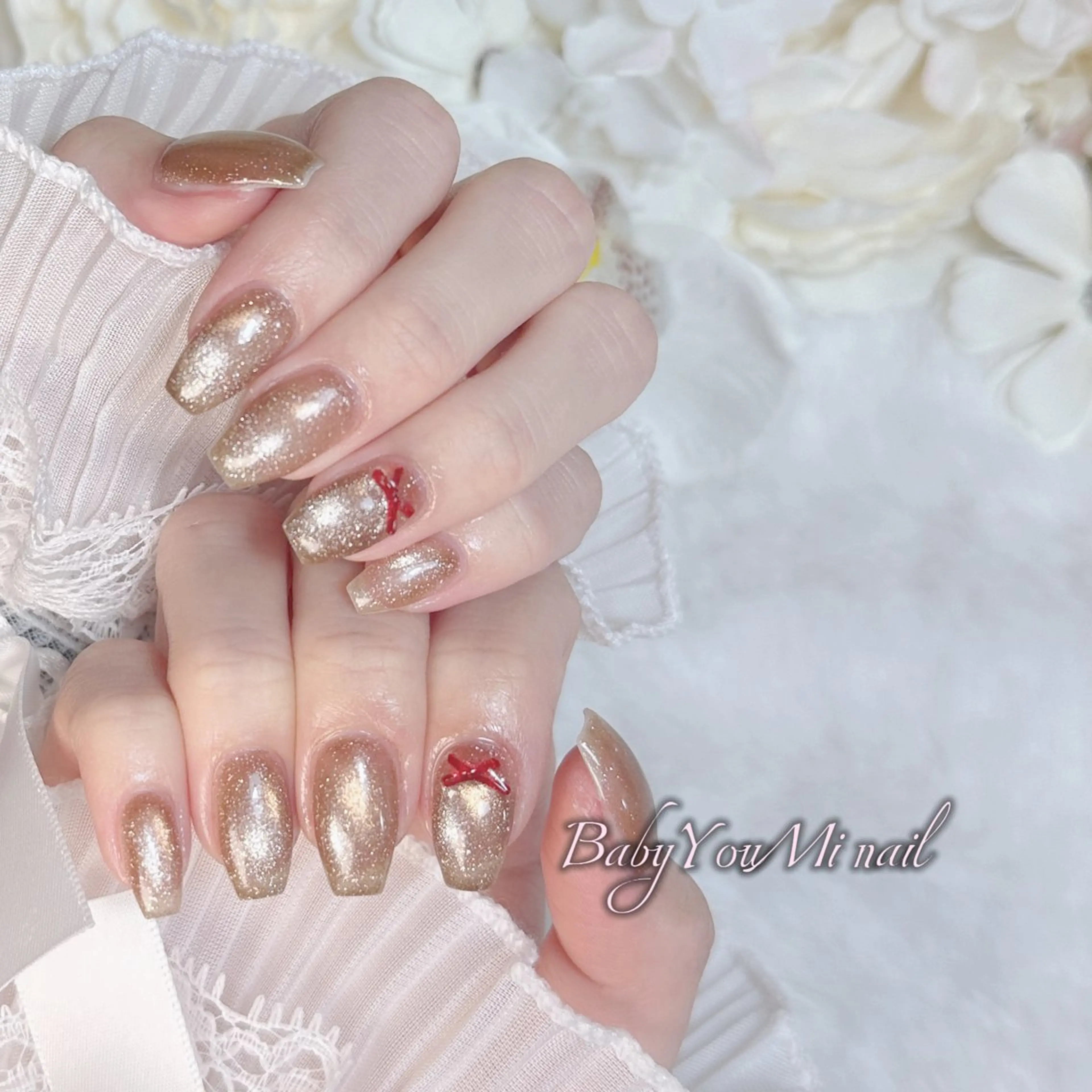 ネイル オーロラネイル 成人式 フットネイル フレンチネイル ジェルネイル ハンドネイル BabyYouMi nailのネイルデザイン