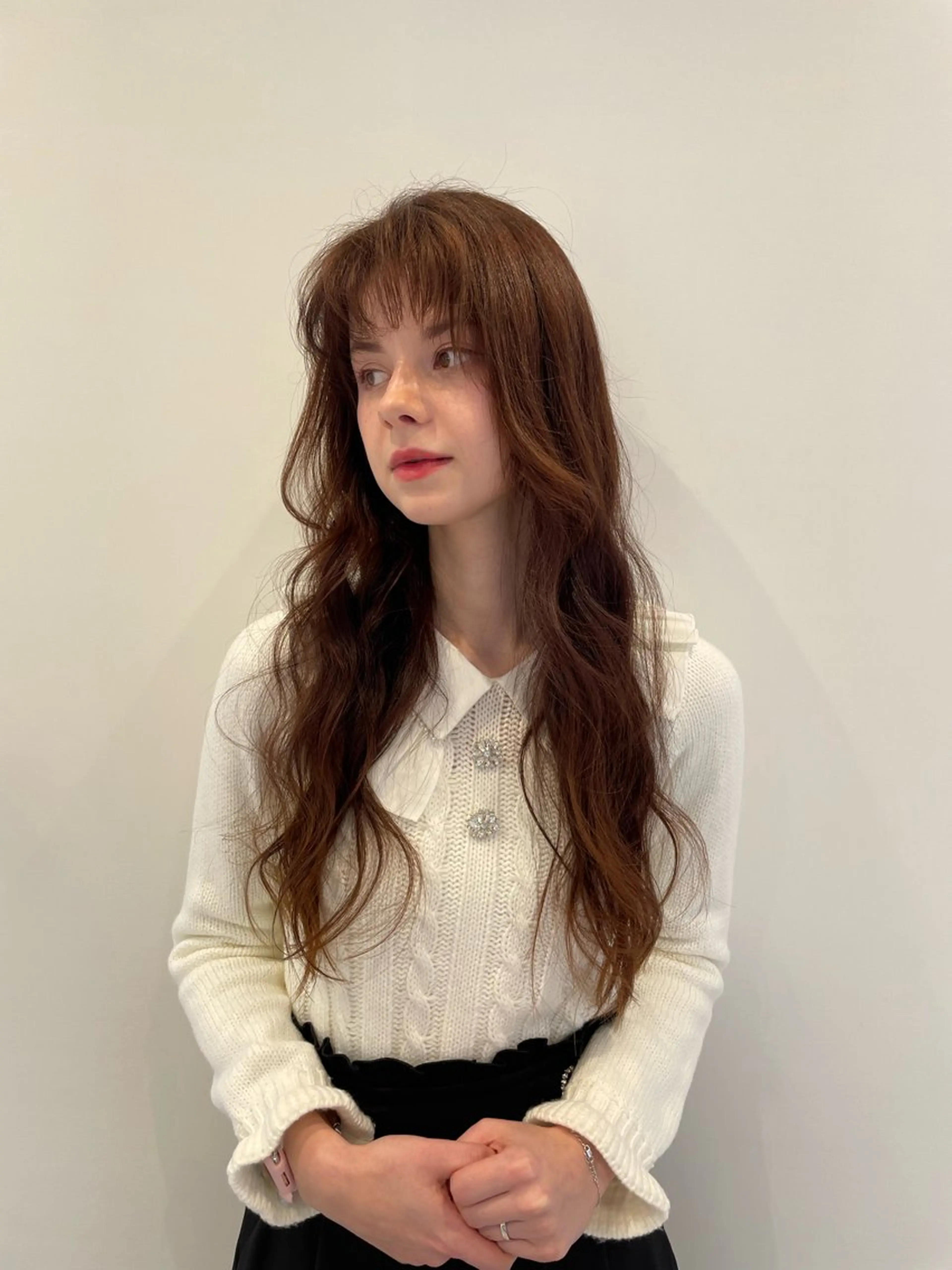 ロング カラー パーマ ヘアアレンジ ロング イルミナカラー/レイ ヤーカット/三好春奈のヘアスタイル