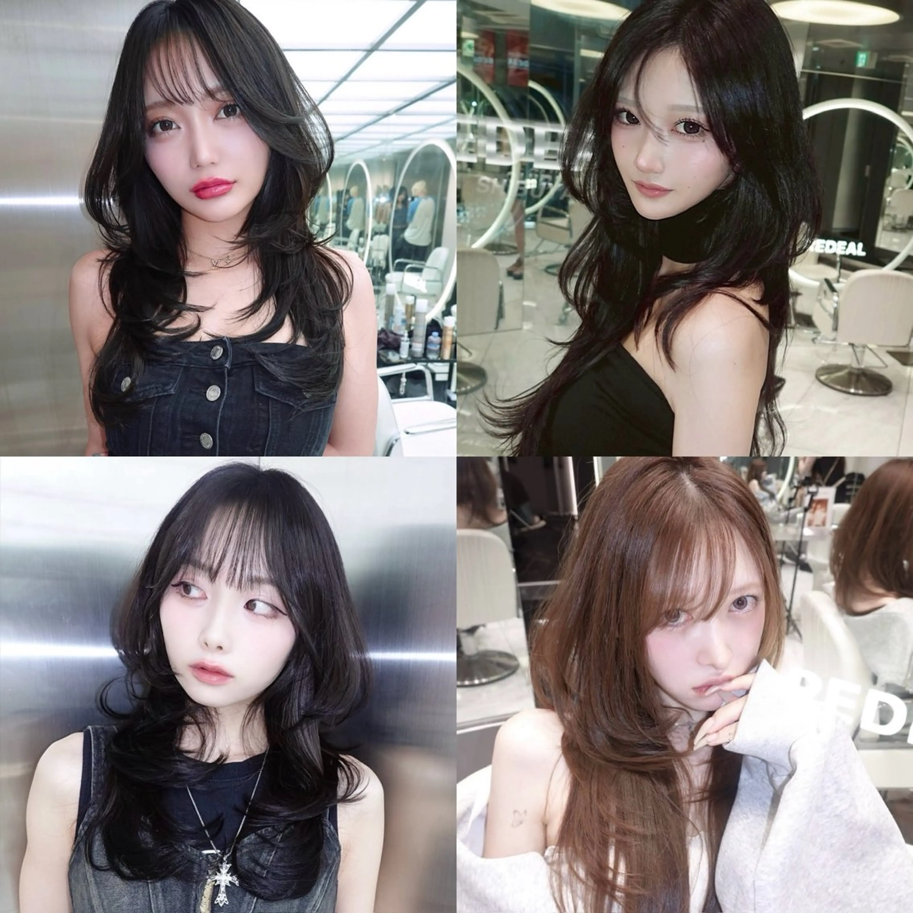 ロング くびれヘア 顔周りカット ハイレイヤー 韓国風ヘア レイヤーカット カット がわ/ハイレイヤー /ハイトーンカラーのヘアスタイル