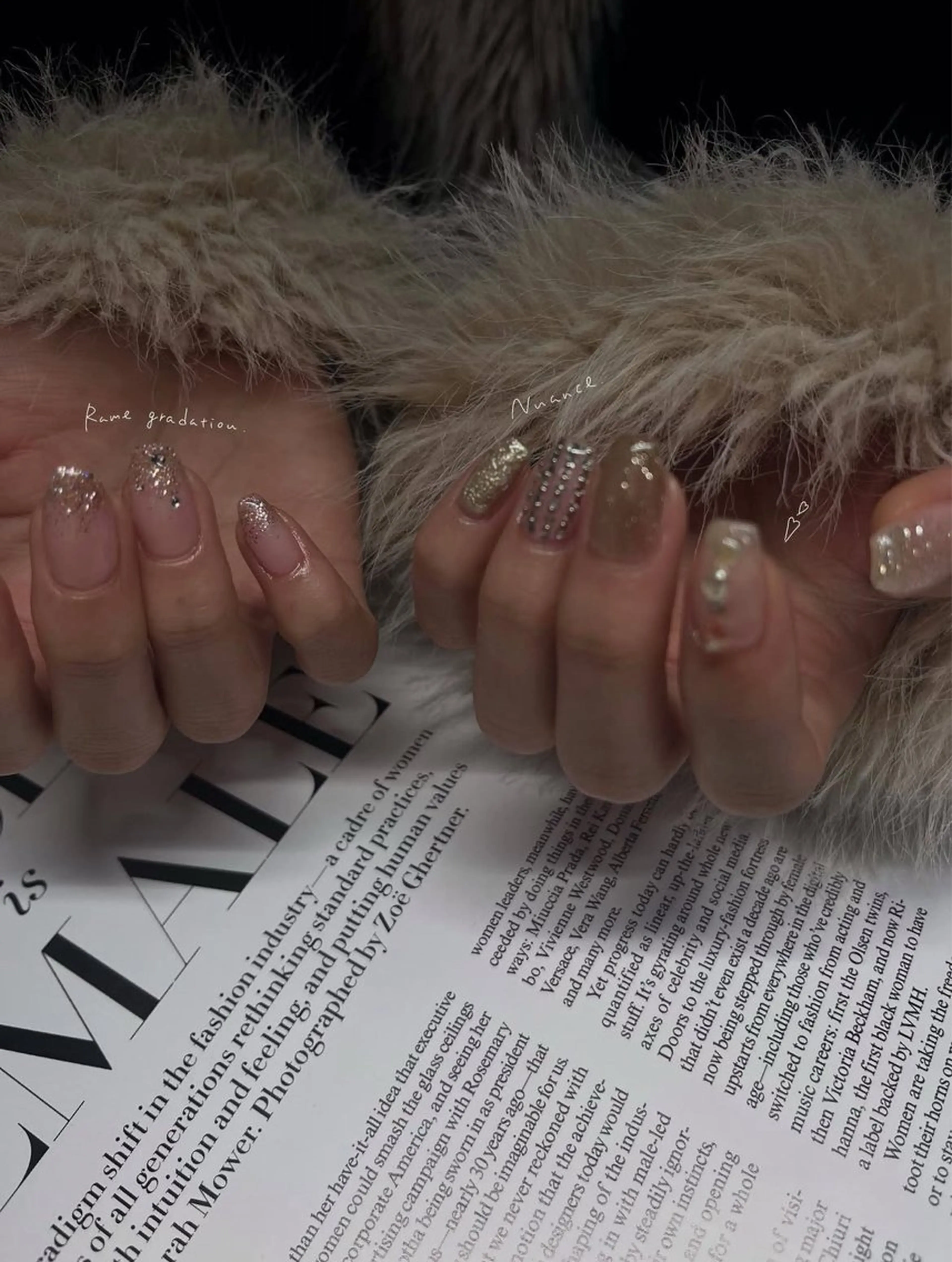 ネイル グラデーション 氷ネイル・うるうるネイル ラメ(グリッター) ラメグラデーション ニュアンスネイル ハンドネイル &. momoのネイルデザイン