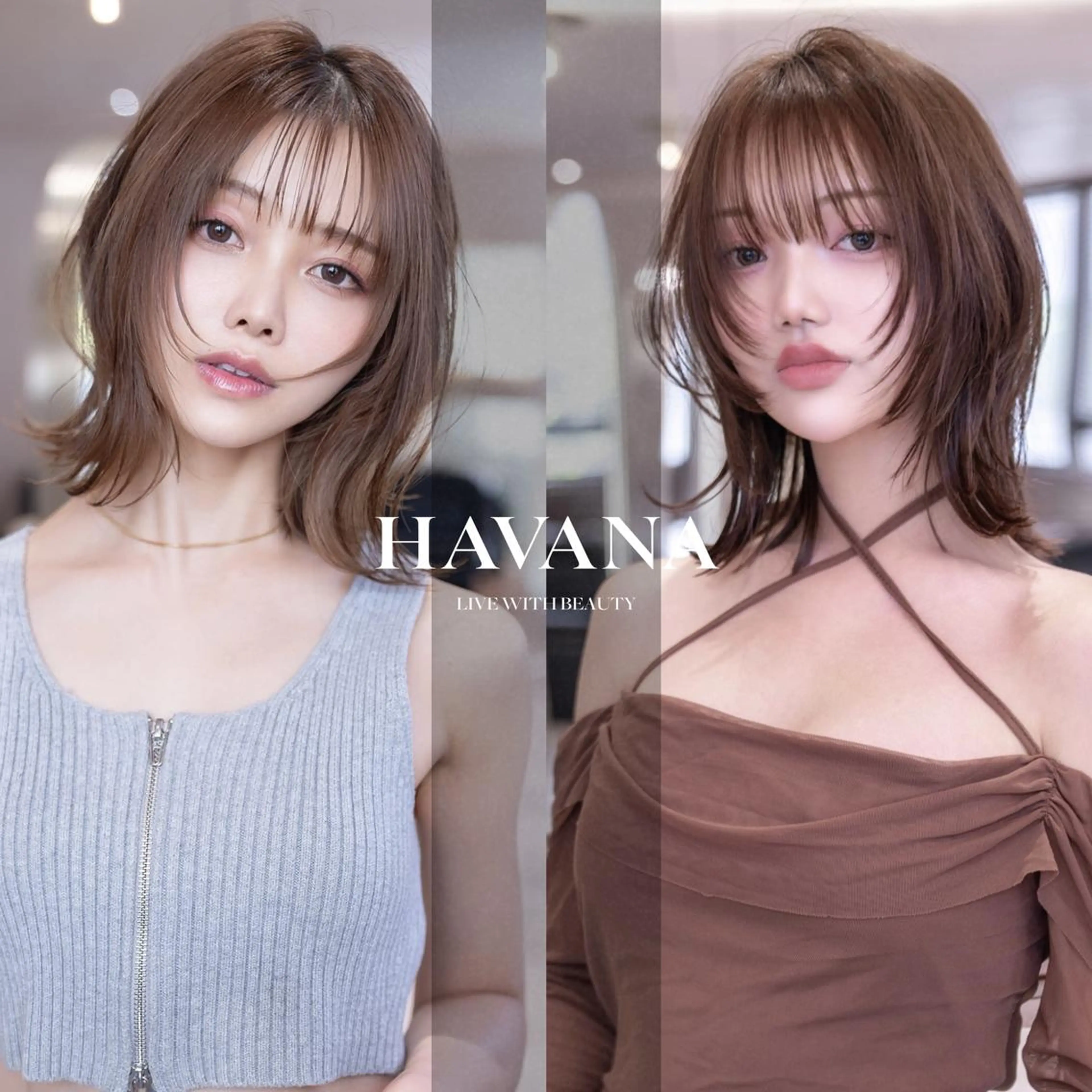 ミディアム カラー カット ヘアカラー トリートメント １HAVANA.渋谷 【レイヤー/韓国】のヘアスタイル