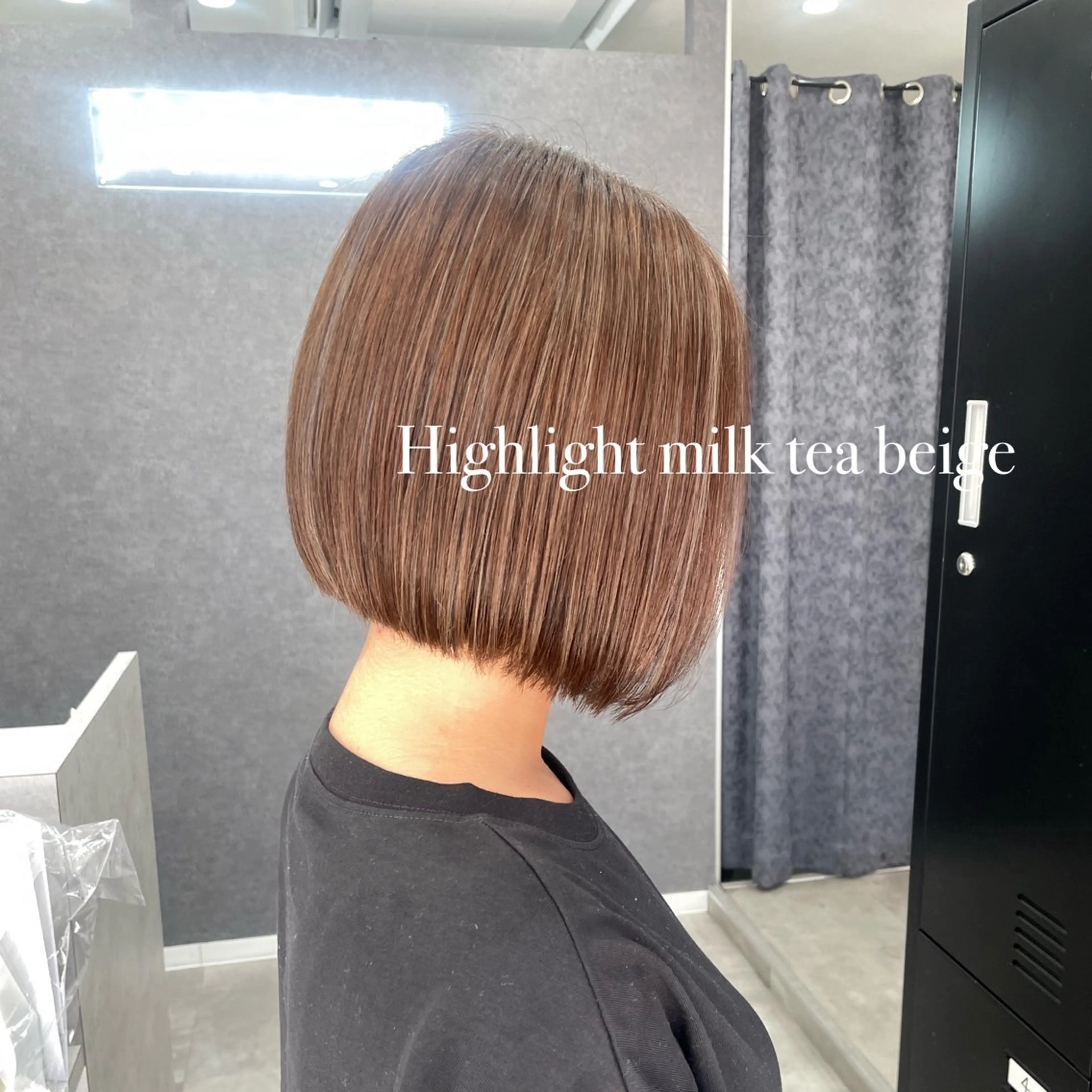 ショート カラー ショートボブ ベージュカラー ハイライトカラー ミルクティーベージュ ボブ THE2ND 大竹 瞳のヘアスタイル