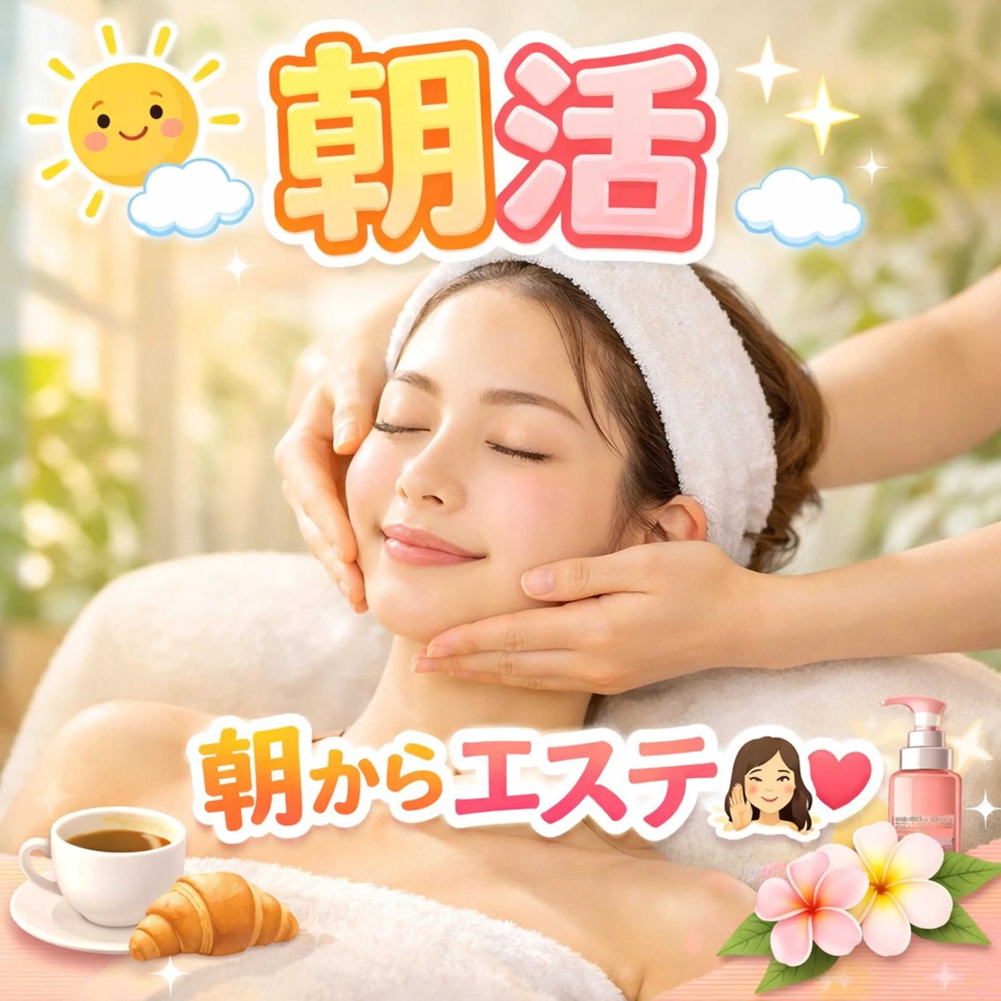 ☀️朝活☀️8時台までのスタート▶️のご予約のみアドバンスコース➕ハーブピーリング🌿で朝から肌ピカピカ✨記念品付🎶の写真