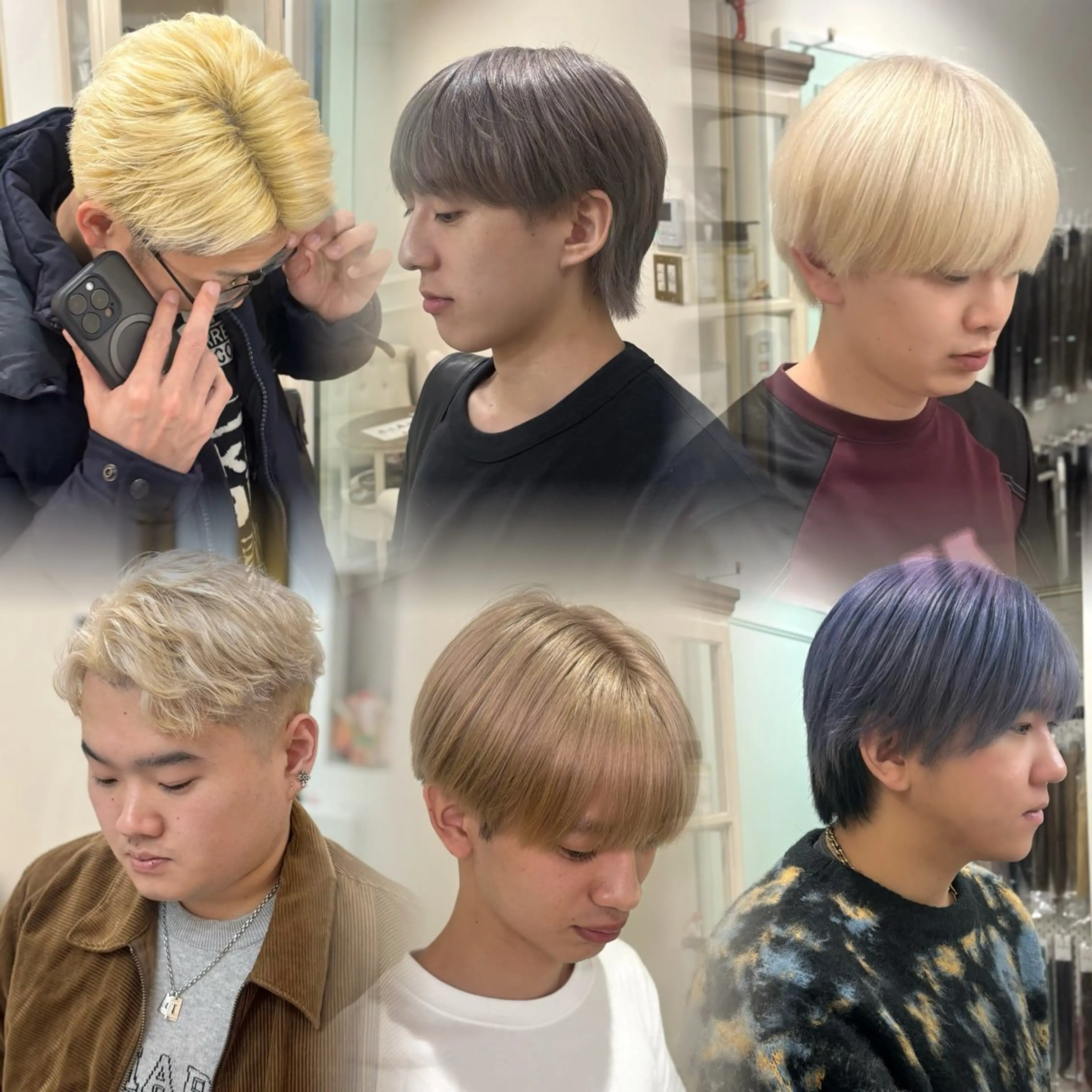 メンズ メンズハイトーン ヘアカラー 美容室ORIKA AI レイヤーカットのヘアスタイル