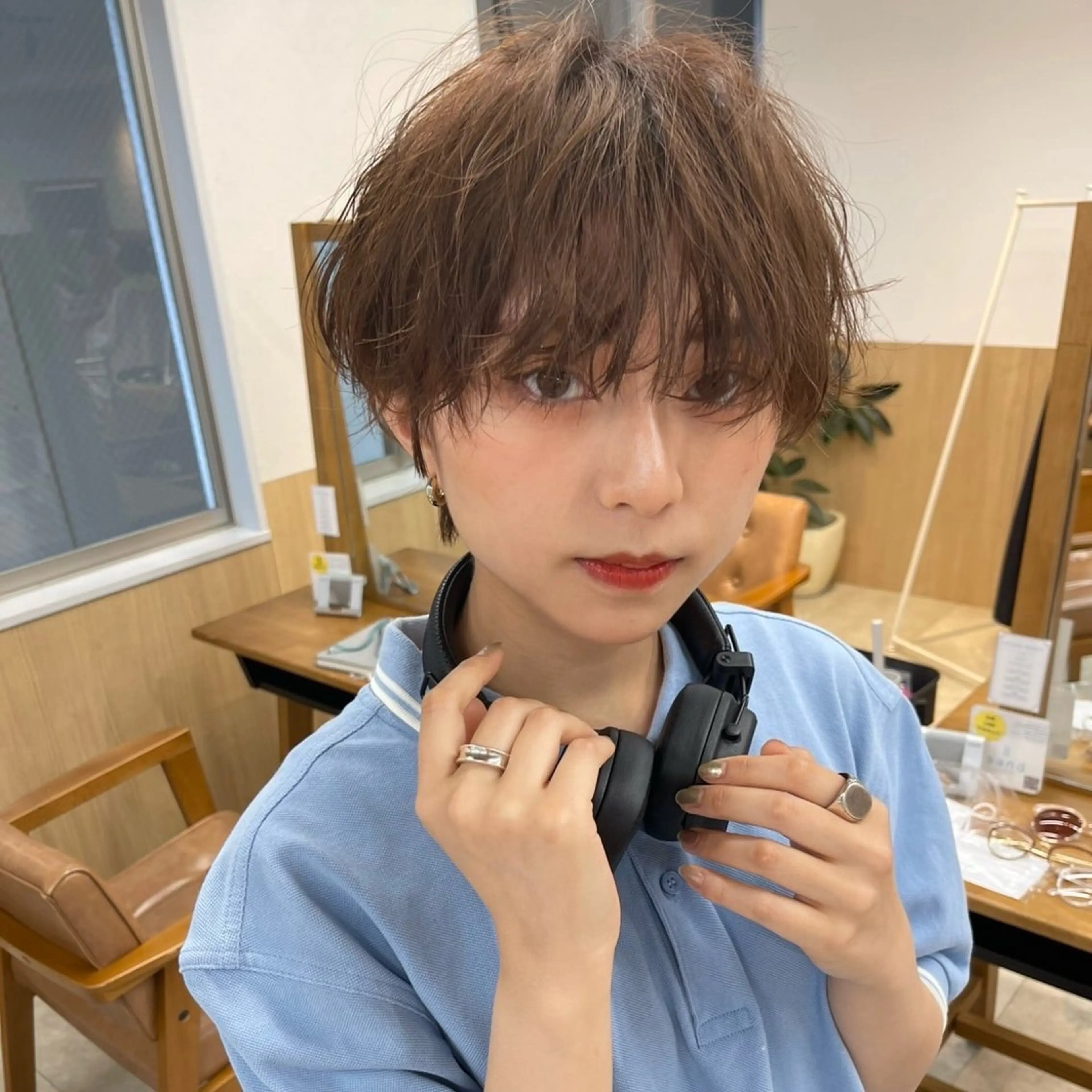 パーマ レイヤーカット/ 透明感カラー/めいのヘアスタイル