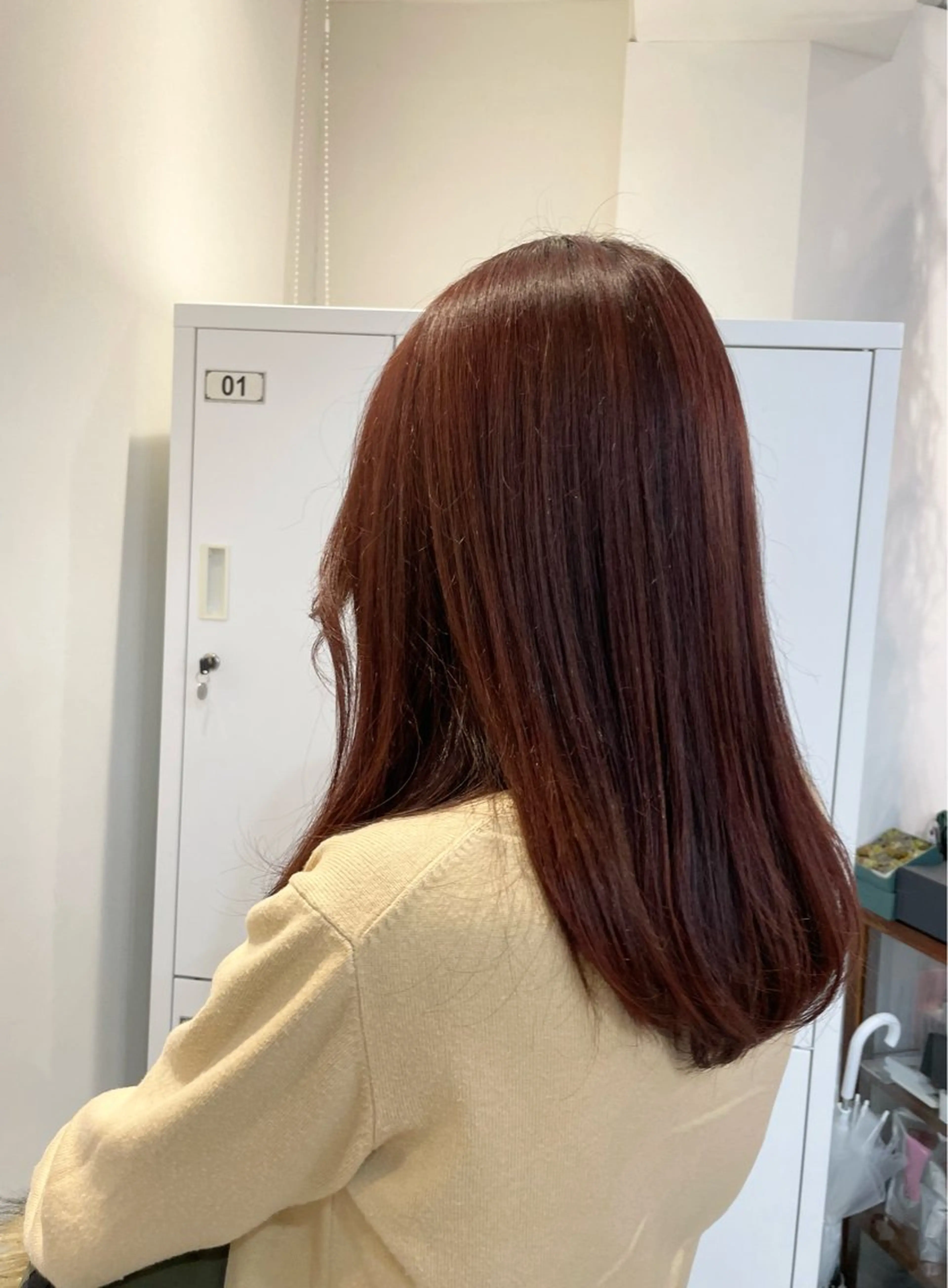 セミロング ヘアカラー トリートメント みやした もあのヘアスタイル