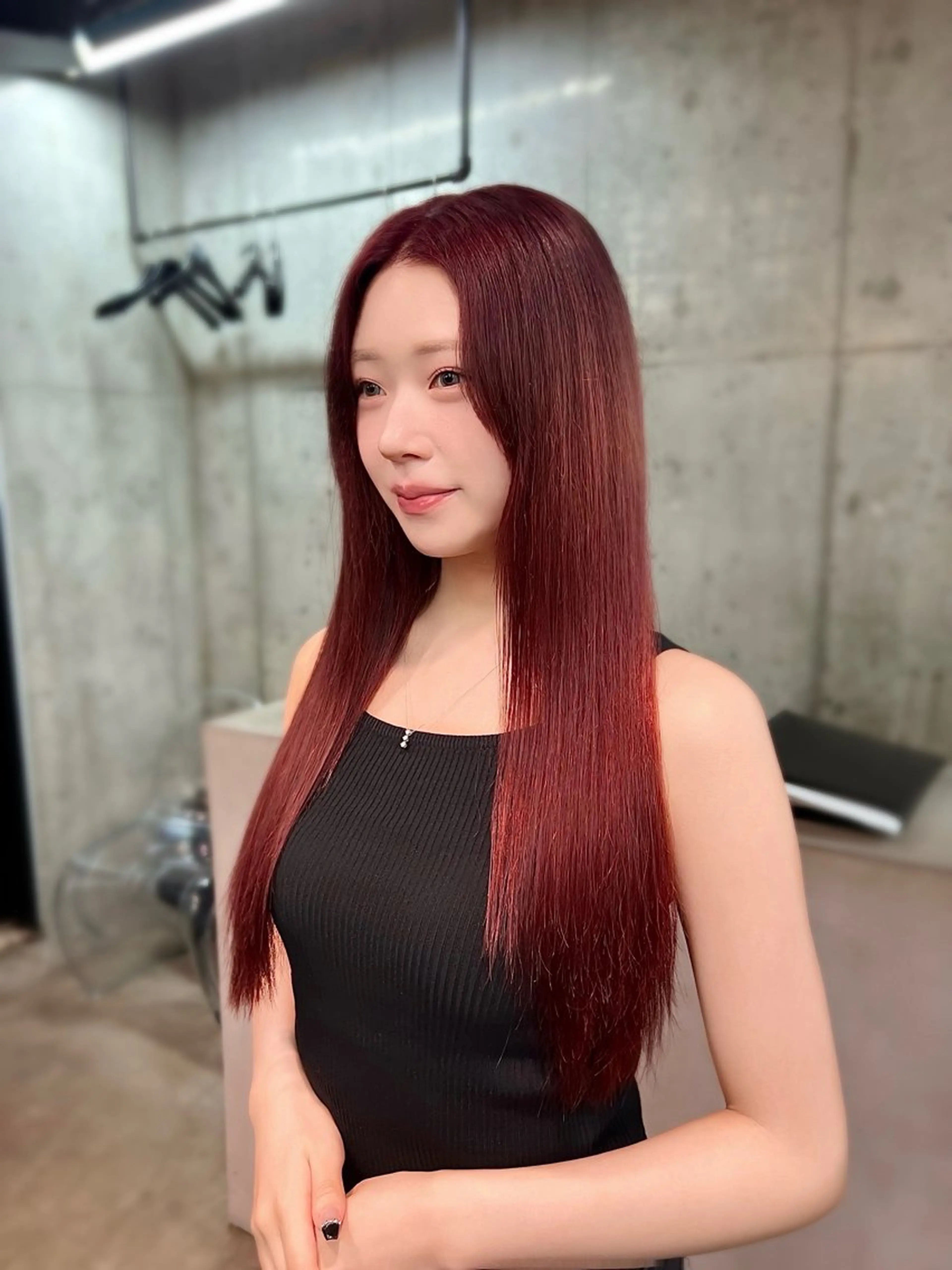 ロング カラー ブリーチ ケアブリーチ ハイトーンカラー レッドカラー トリートメント ヘアカラー トリートメント 透明感カラー ✨ 韓国艶髪💗菅原のヘアスタイル