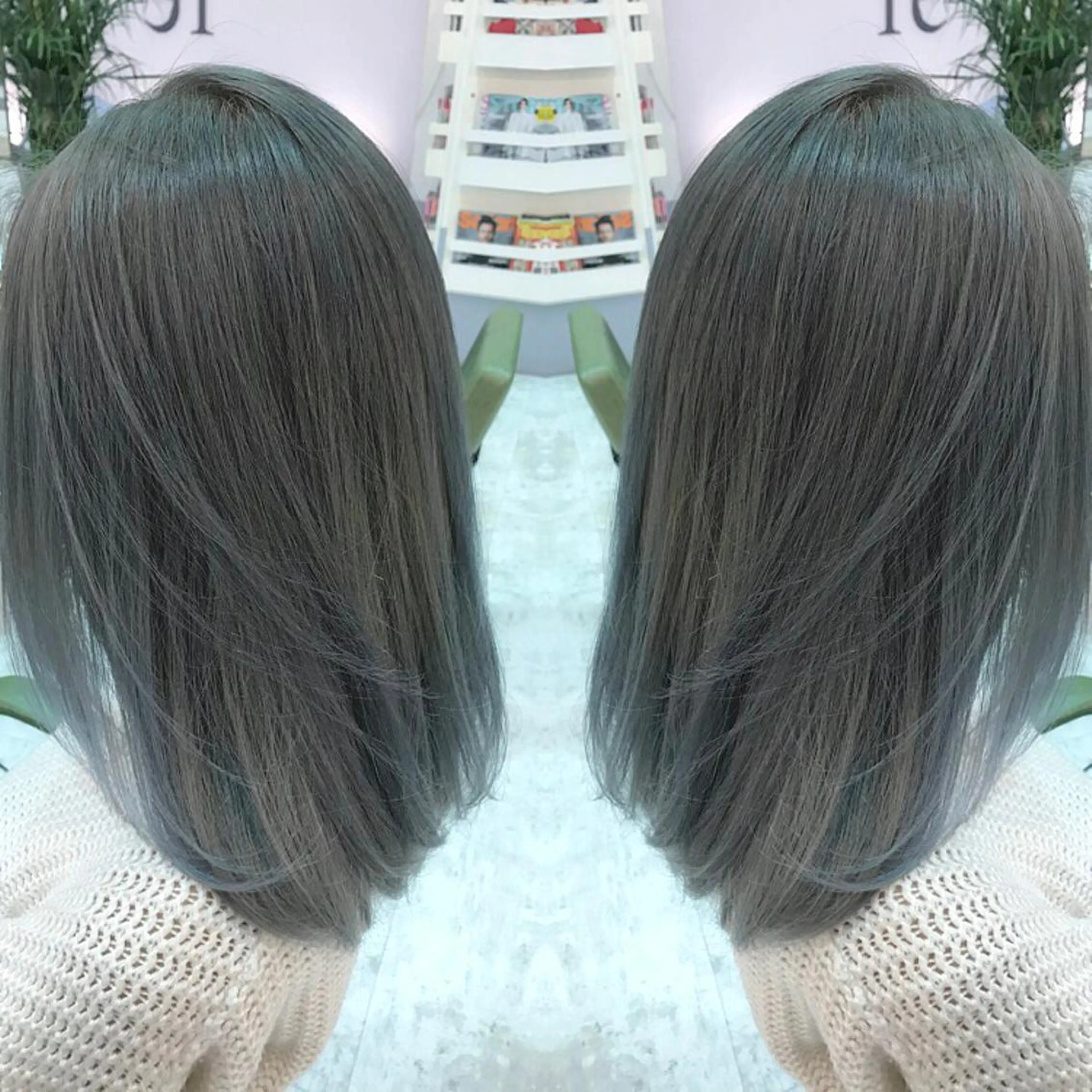 ミディアム セミロング カラー イルミナカラー 青木 茂樹⭐️ 透明感カラーのヘアスタイル